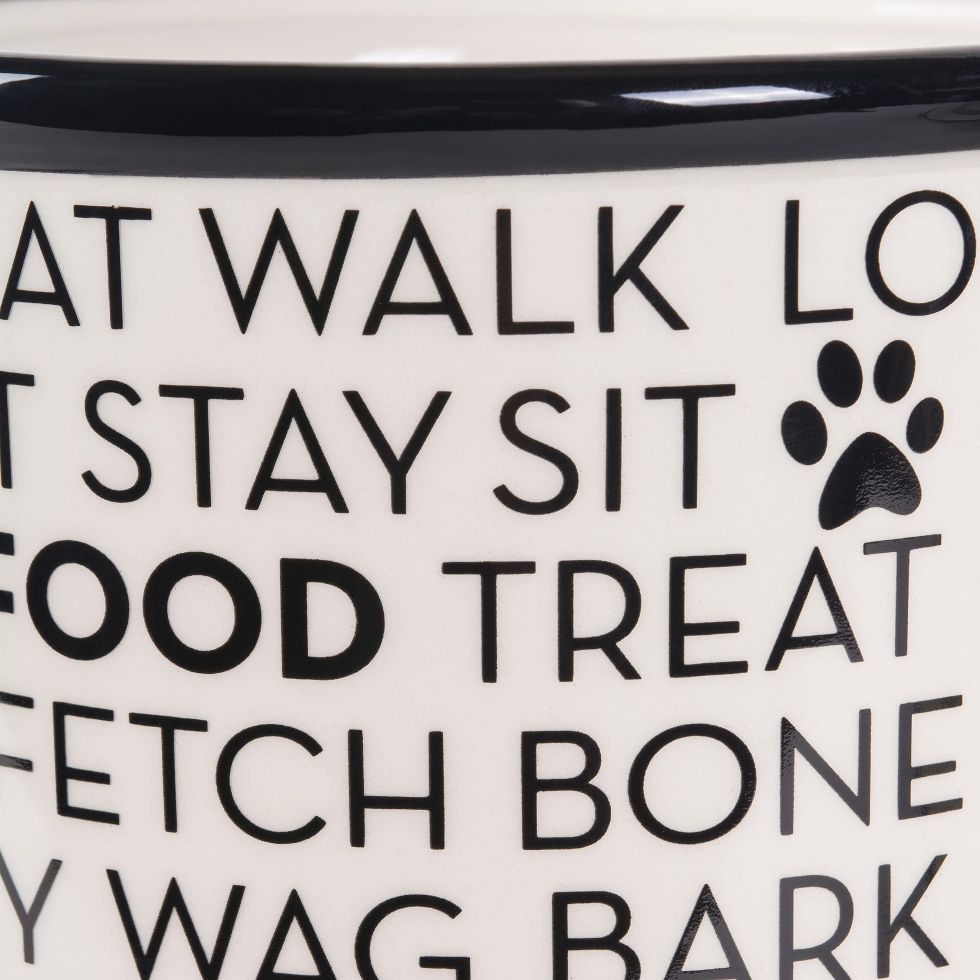 Bone Dry Dog Bone Ceramic Pet Bowl & Canister, Canister, 5.5x5.5x8.25, Black/White - Image 5
