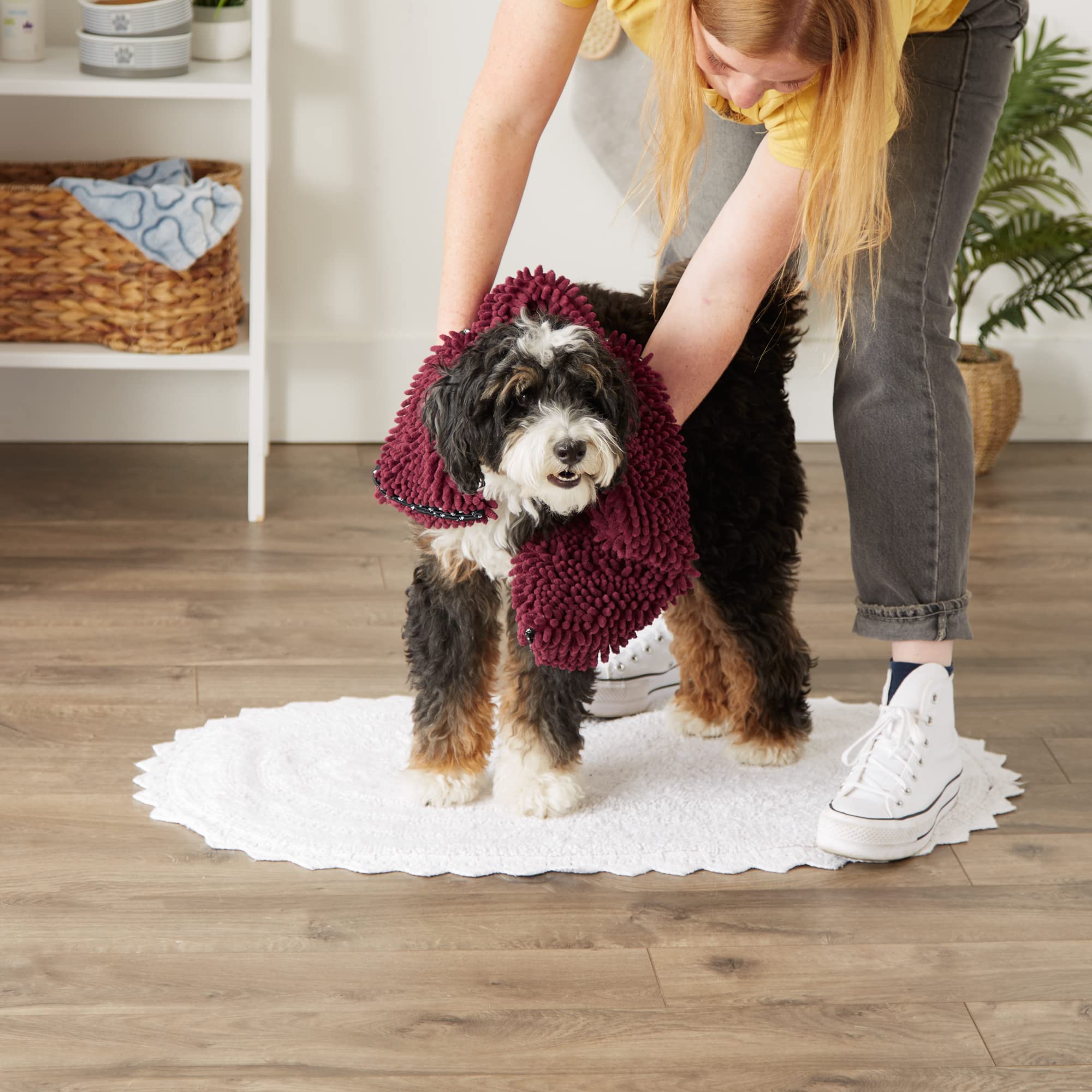 Bone Dry Drying Pet Towel, Pocket Towels - 32 x 6, Red - Image 5