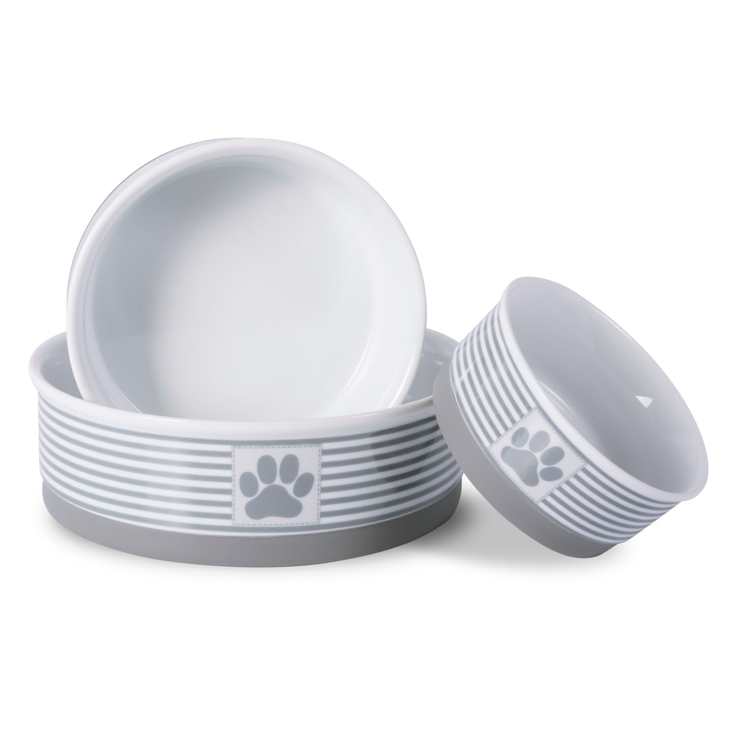 Bone Dry Paw & Patch Ceramic Pet Collection, Large Bowl, 7.5x2.4", Gray - Image 6