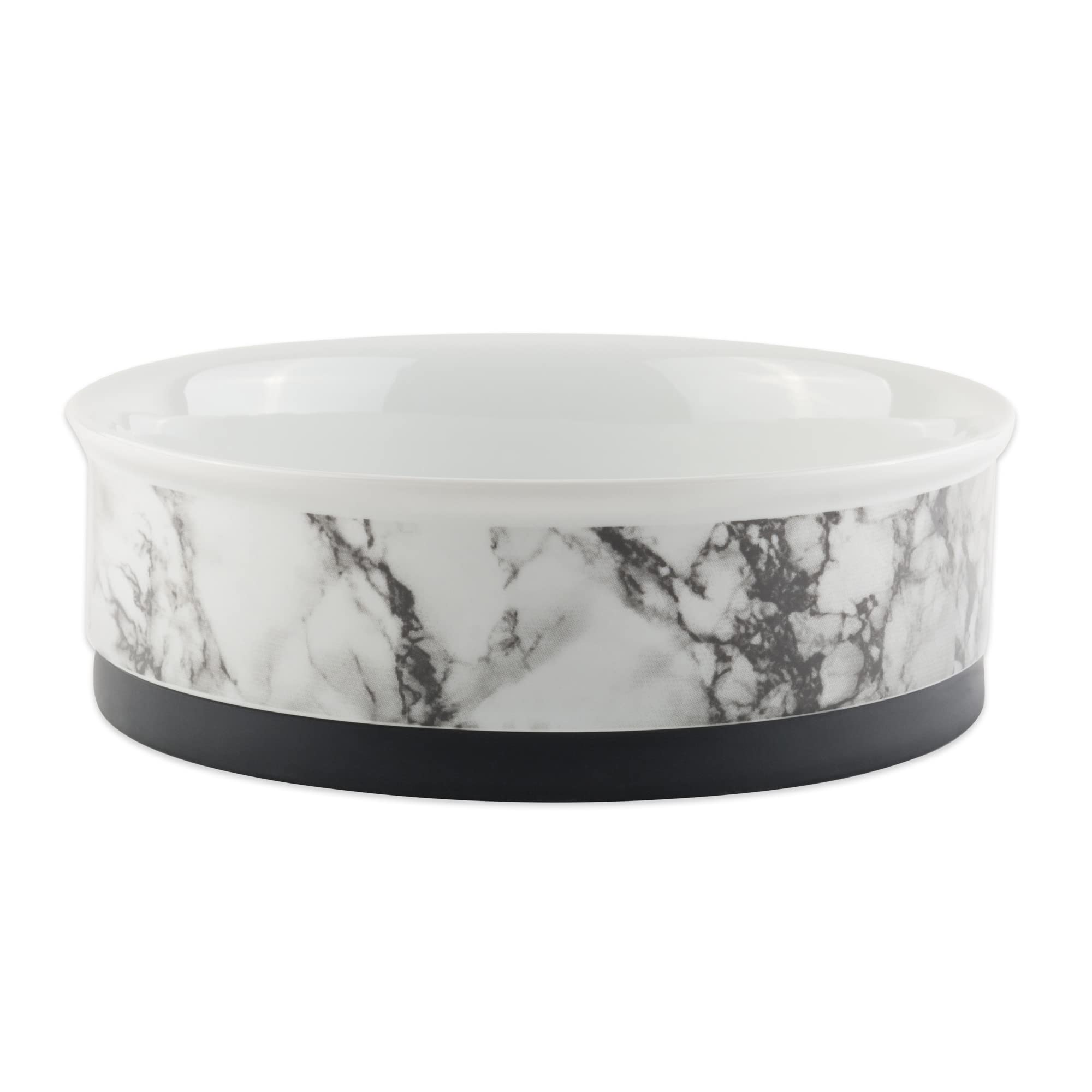 Bone Dry Pet Bowl Collection Ceramic Set, Small, Marble, 2 Count White - Image 3