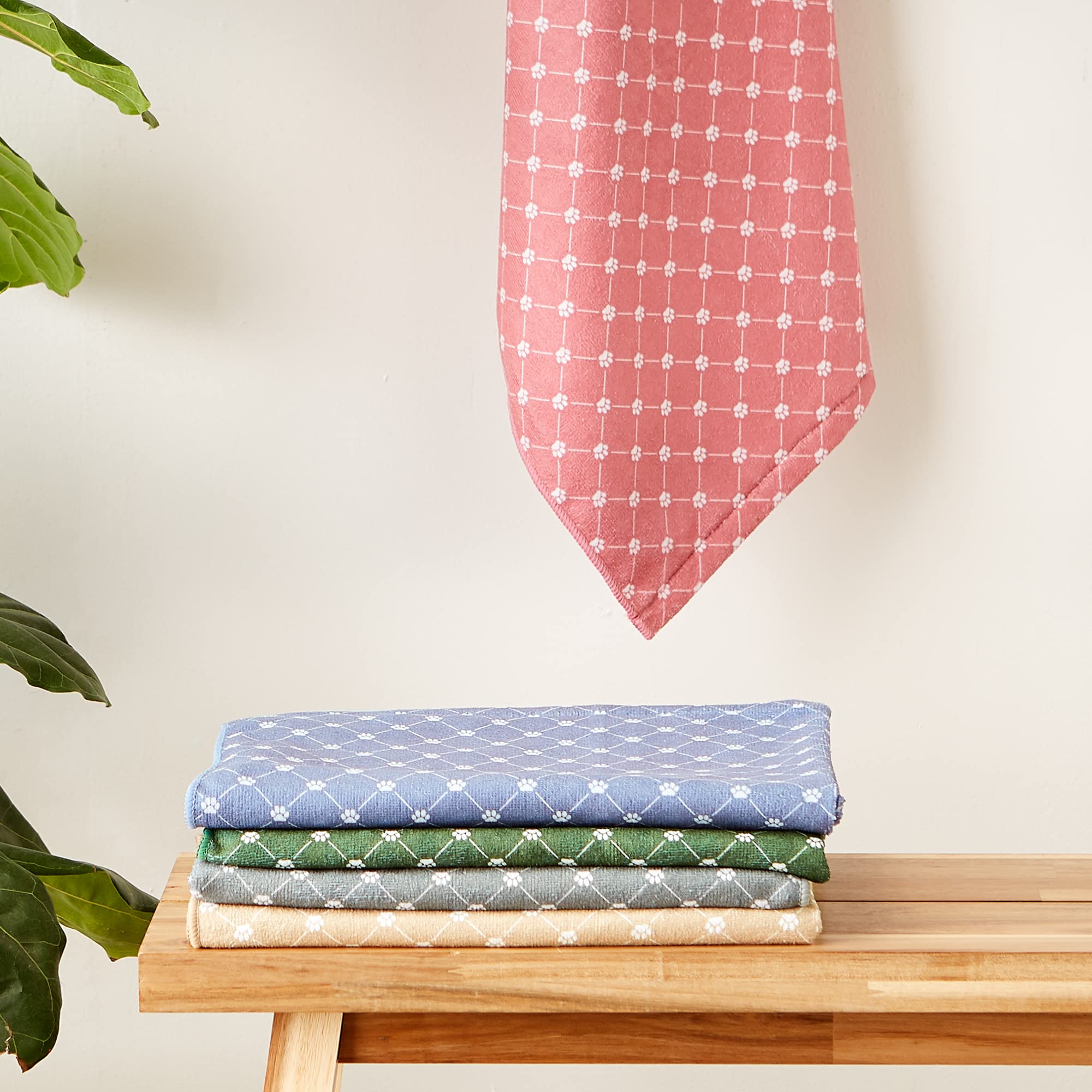 Bone Dry Pet Grooming Towel Collection Absorbent Microfiber X-Large, 41x23.5", Trellis Gray - Image 6