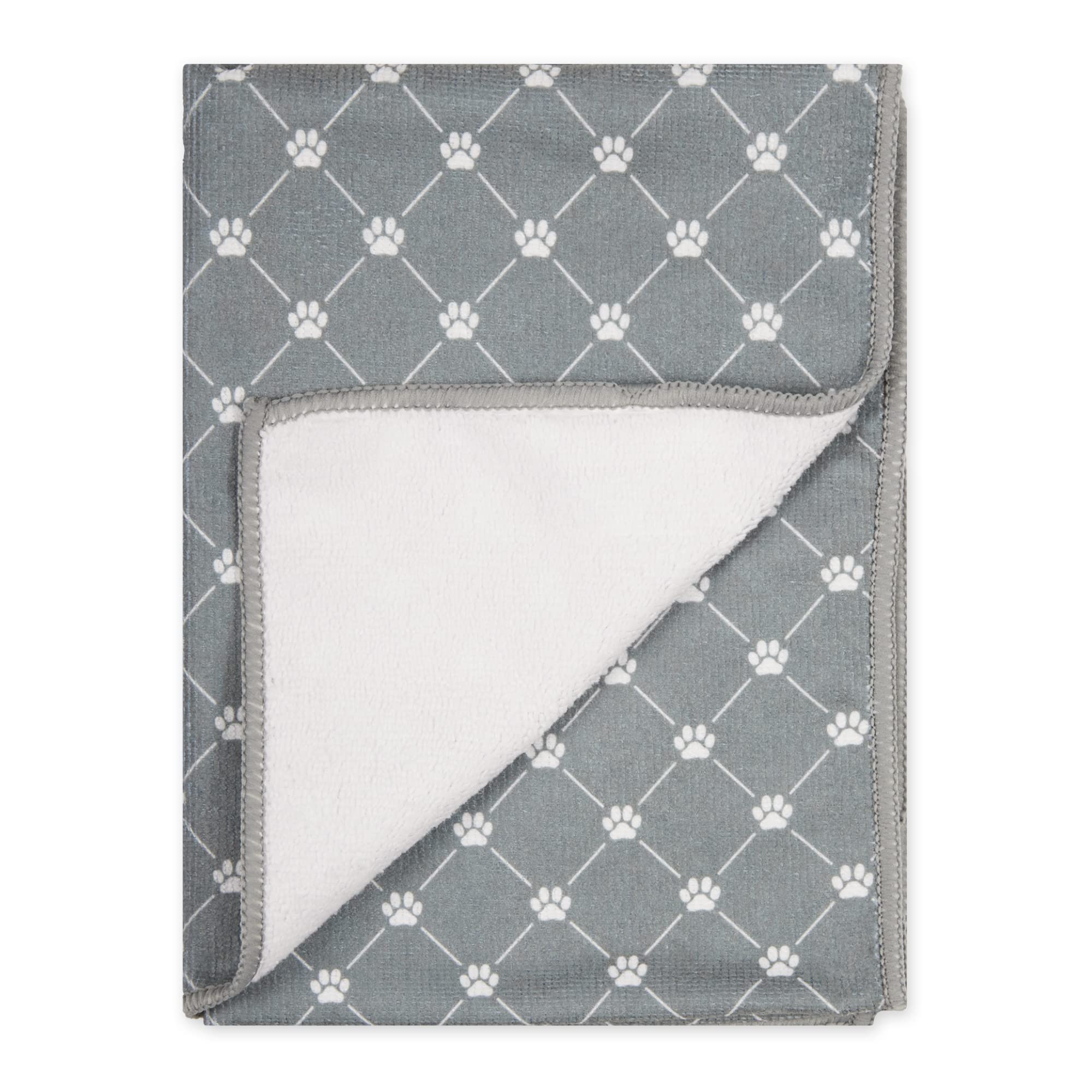 Bone Dry Pet Grooming Towel Collection Trellis Print, Microfiber Absorbent Drying Set, 15x30, Gray, 3 Count - Image 3