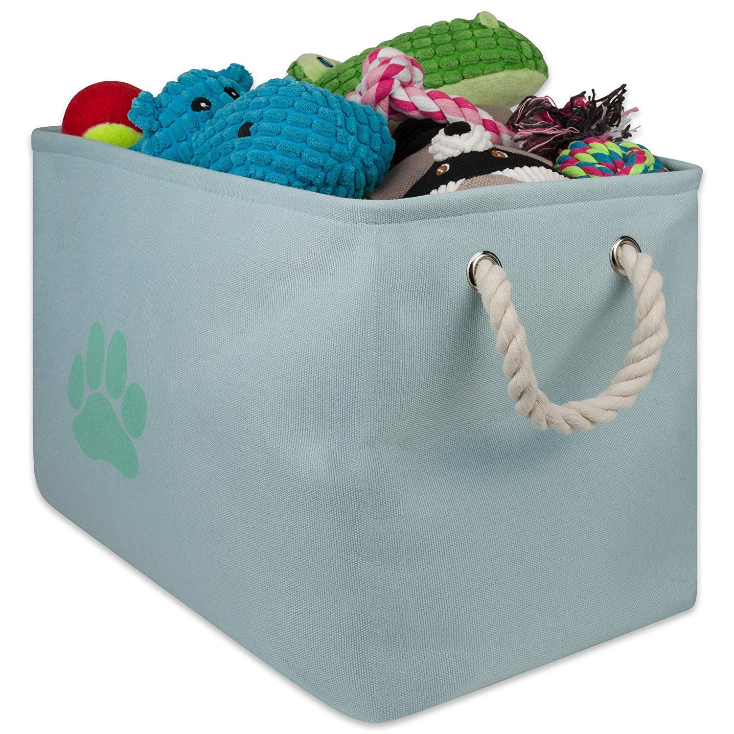 Bone Dry Pet Storage Collection Collapsible Bin, Medium Rectangle, Aqua - Image 4