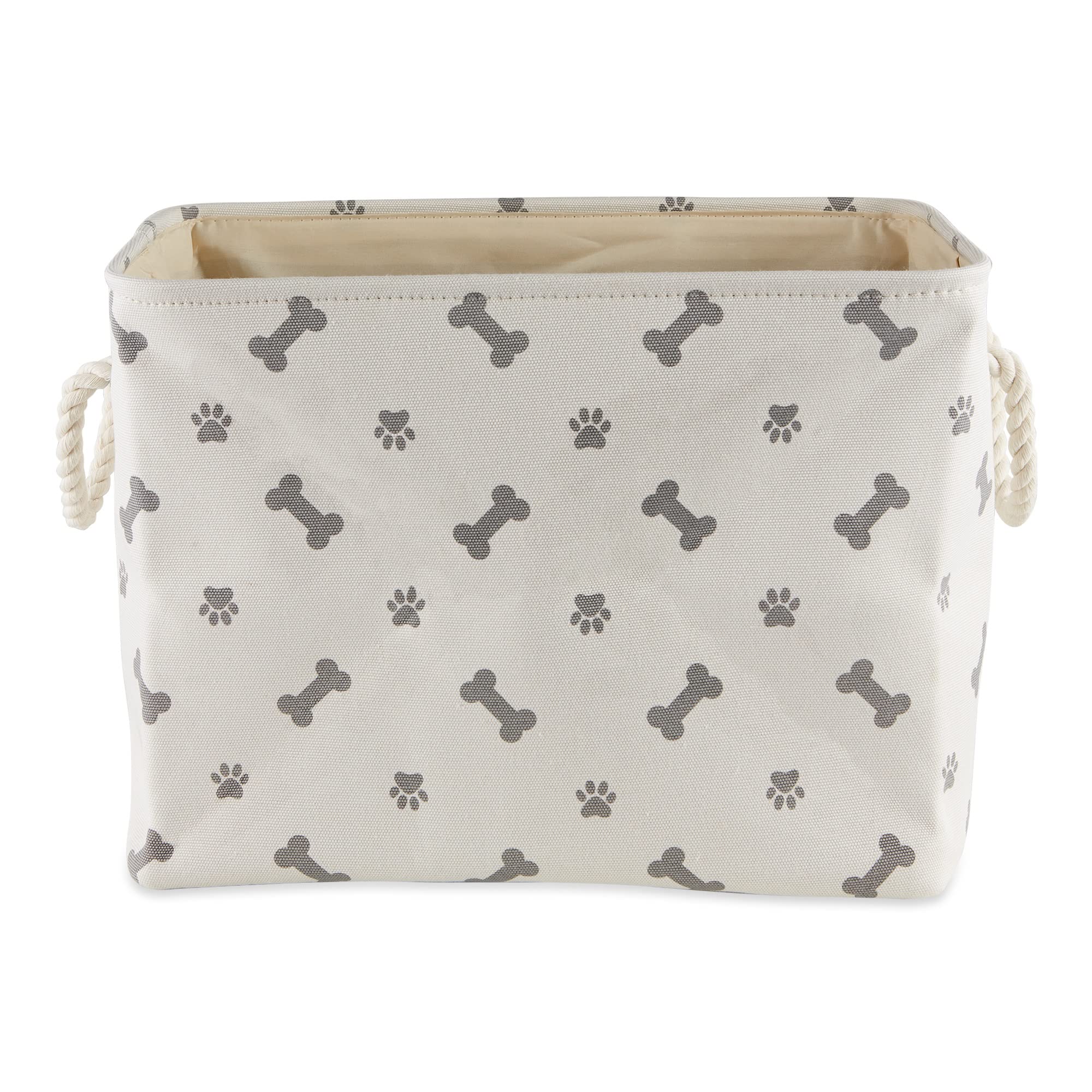 Bone Dry Pet Storage Collection Paw and Bone Print, Small Rectangle, 14x8x9, Gray - Image 4