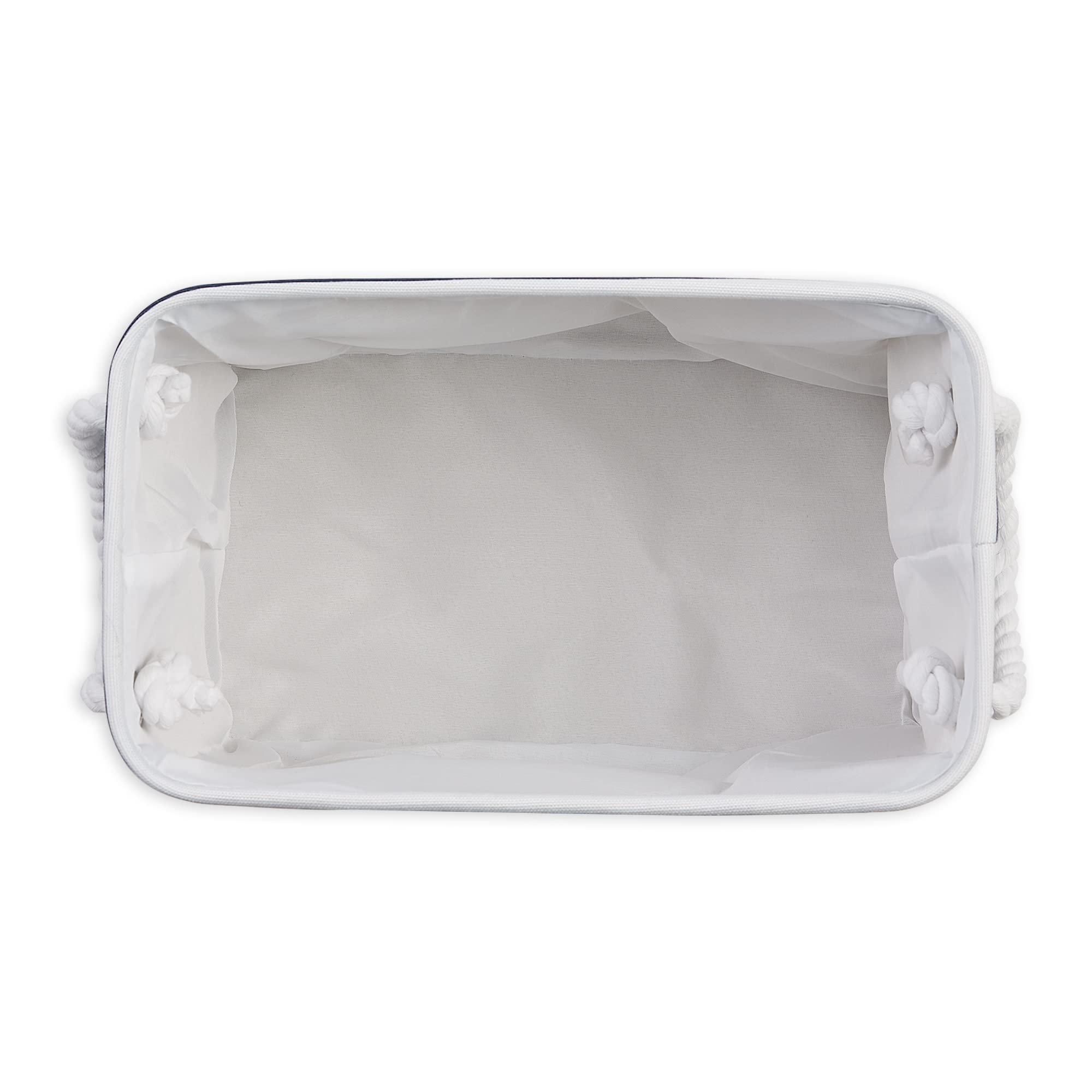 Bone Dry Pet Storage Collection Striped Paw Patch Bin, Small Rectangle, Navy - Image 3