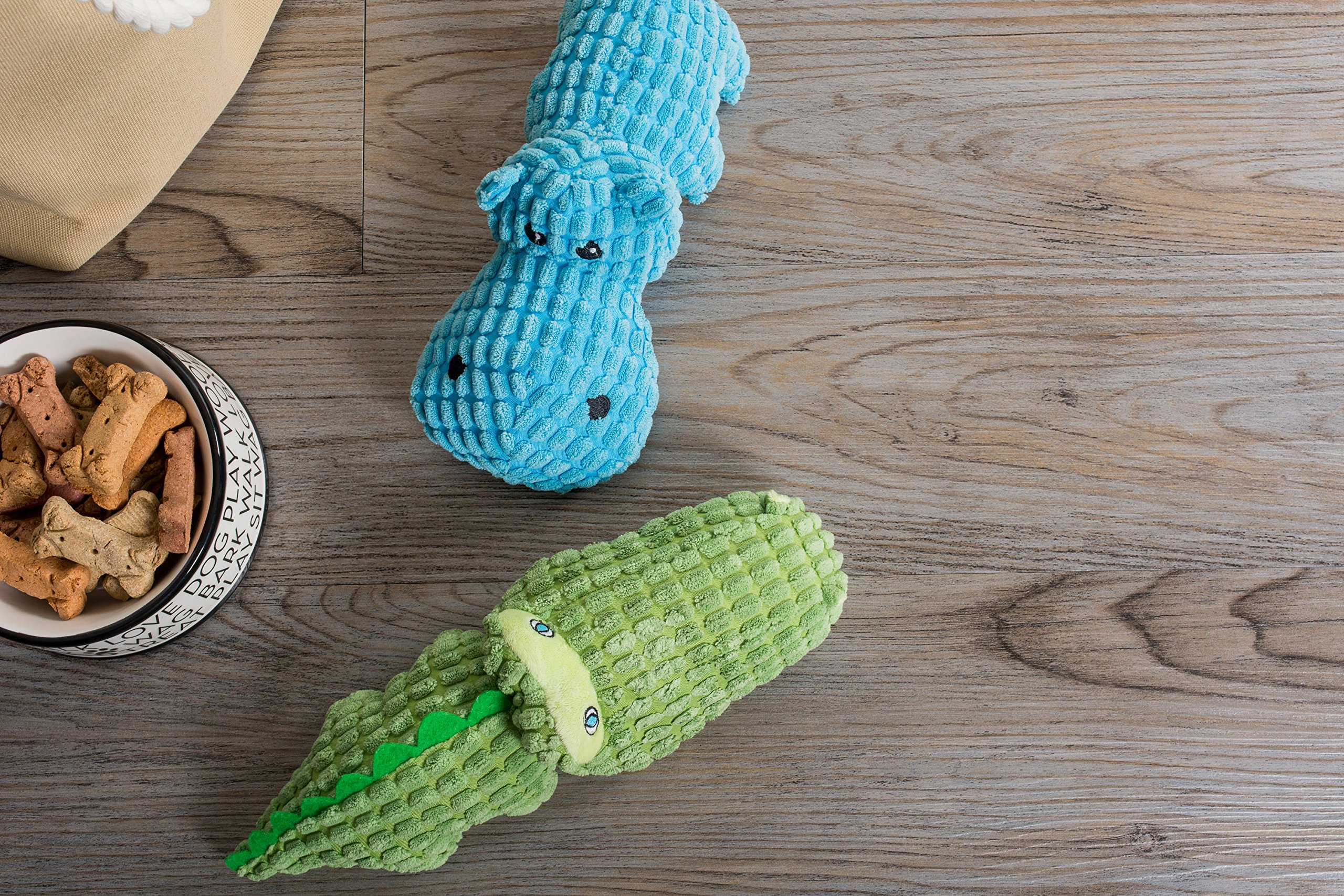 Bone Dry Squeaky Plush Pet Toy Collection, Plush, Alligator - Image 7