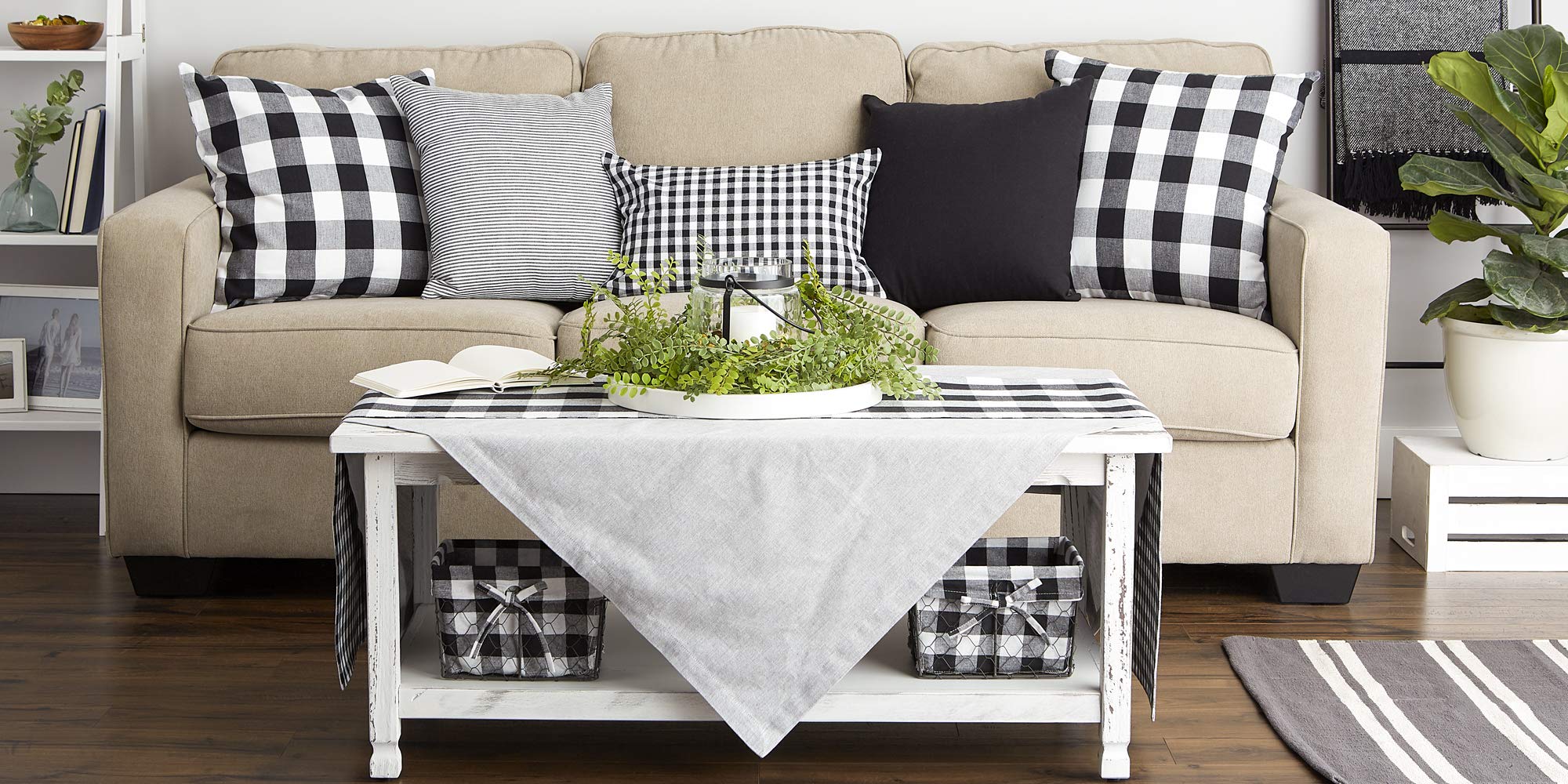 DII 100% Cotton Buffalo Check Pillow Cover Set, Black, 20x20, 2 Piece - Image 6