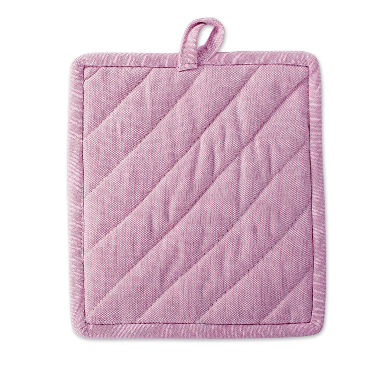 DII 100% Cotton Solid Chambray Kitchen Set, Potholders, Rose, 2 Piece - Image 3