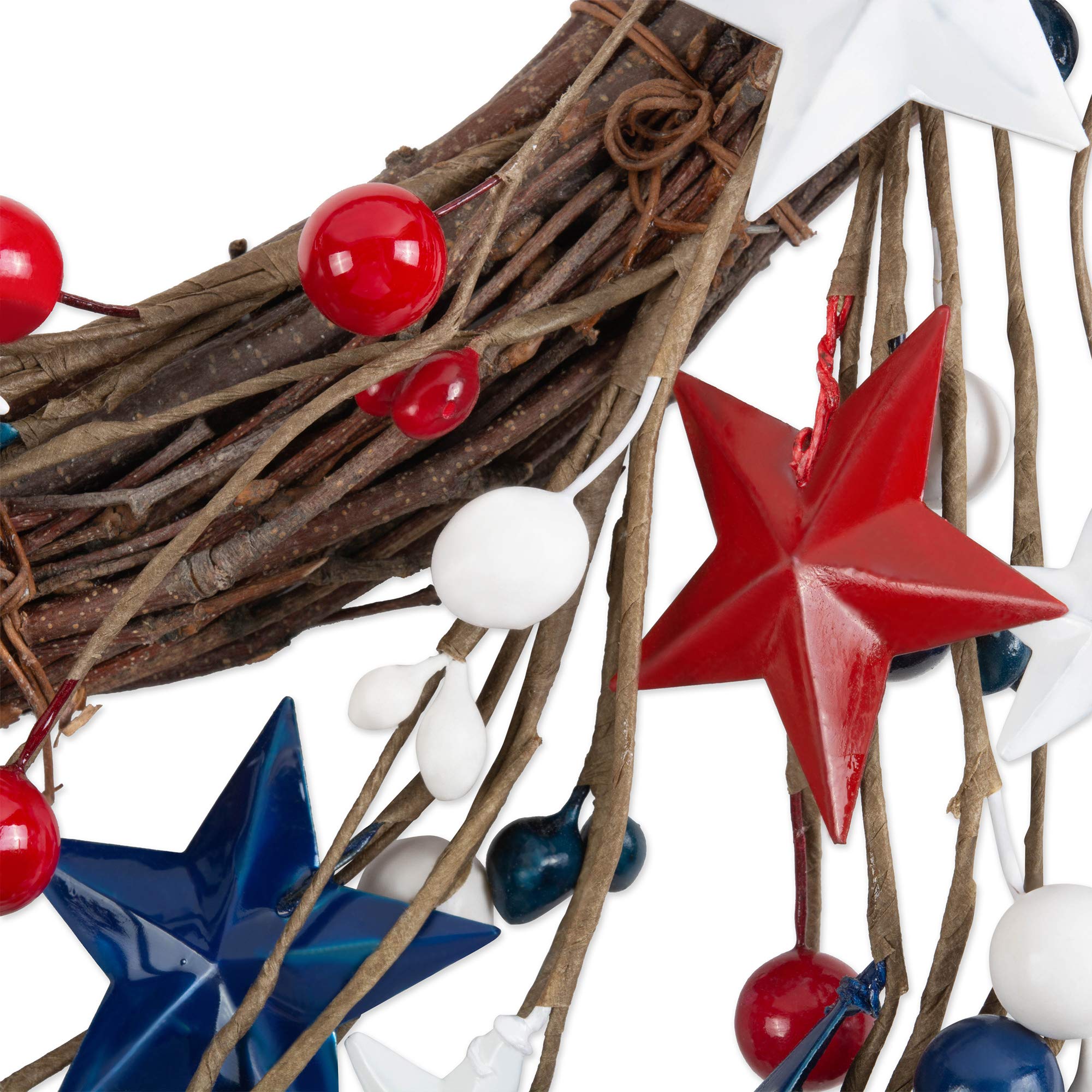 DII 4th of July Home Décor Independence, Wreath, 20" Diameter, Patriotic Stars - Image 3
