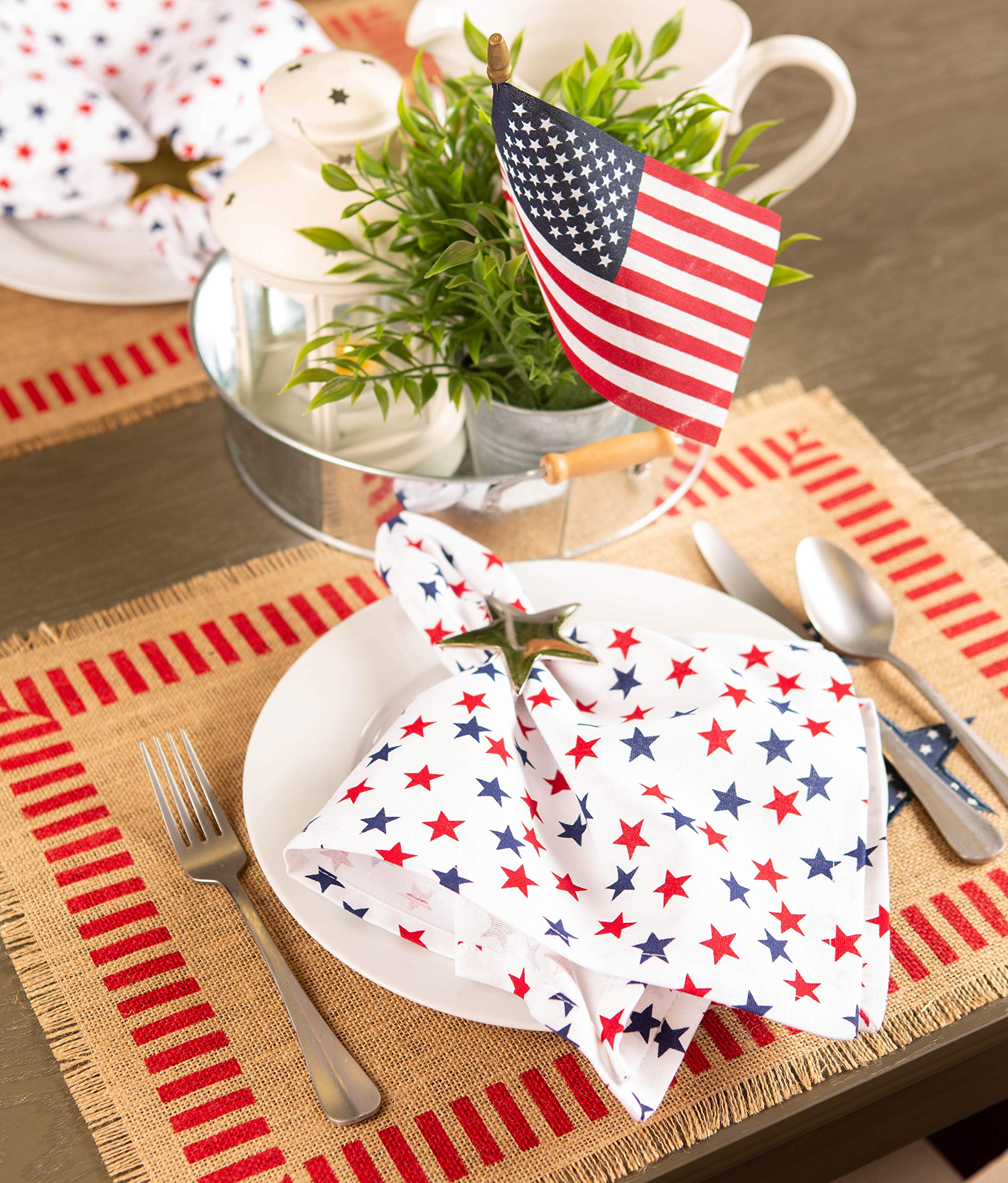 DII 4th of July Tabletop Collection, Placemat Set, Patriotic Jute, 6 Piece - Image 4
