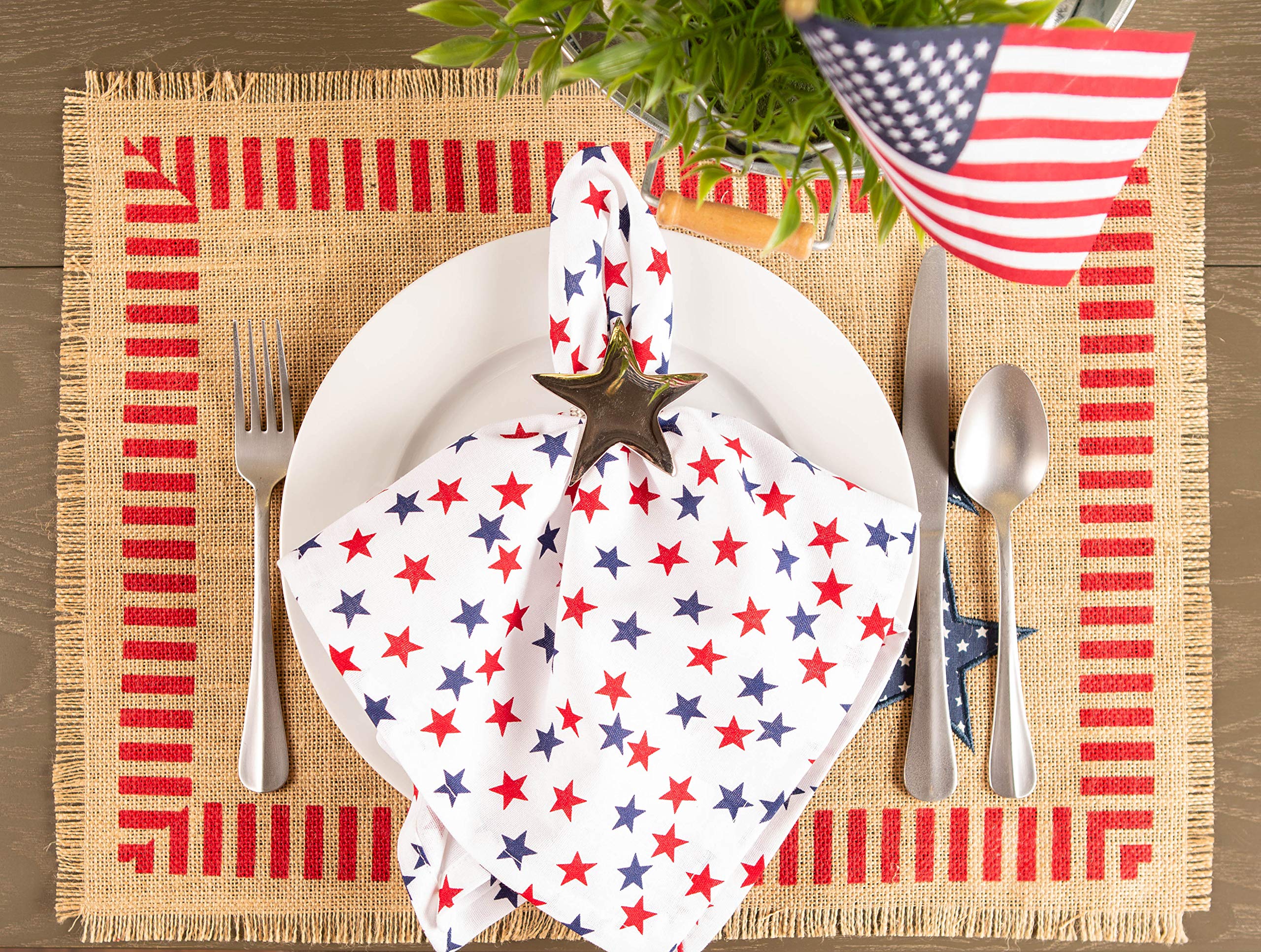 DII 4th of July Tabletop Collection, Placemat Set, Patriotic Jute, 6 Piece - Image 5