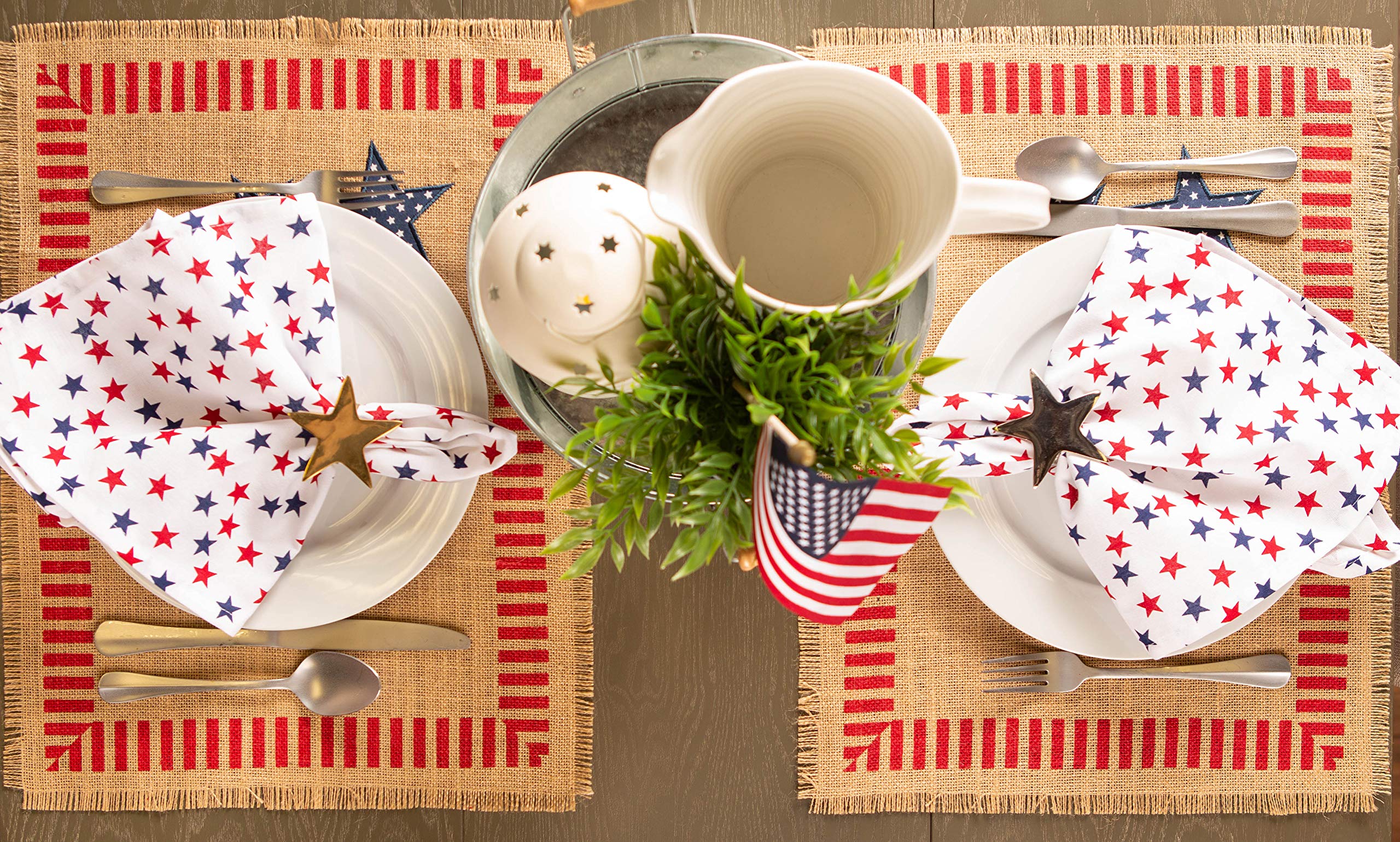 DII 4th of July Tabletop Collection, Placemat Set, Patriotic Jute, 6 Piece - Image 6