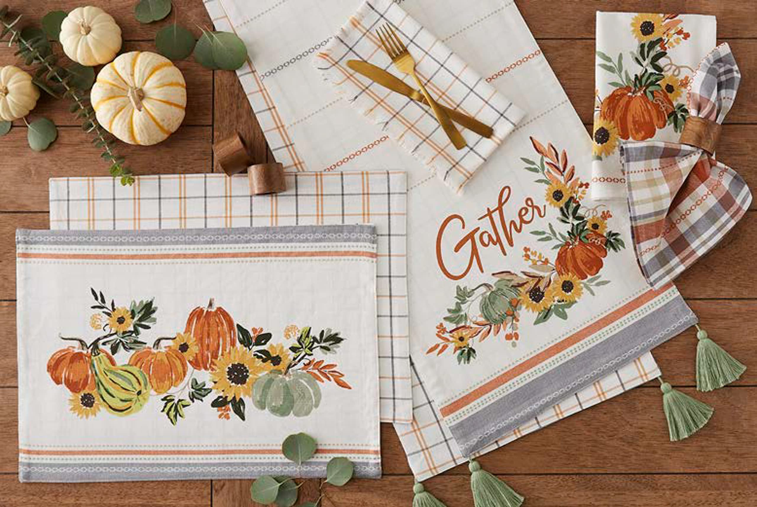 DII Autumn Afternoon Farmhouse Kitchen Thanksgiving & Fall Décor for Home, Reversible Table Runner, 14x72, Harvest Check - Image 8