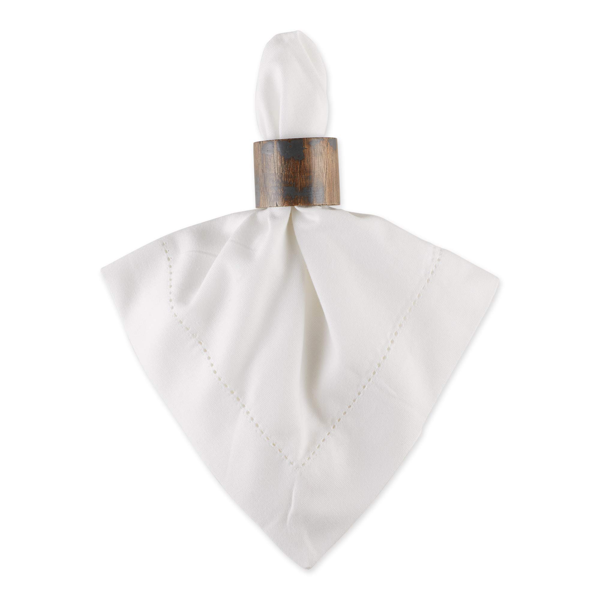 DII Basic Napkin Ring Collection, Decorative Rustic Farmhouse Style, Large Set, Black Rub Finish, 6 Piece - Image 3