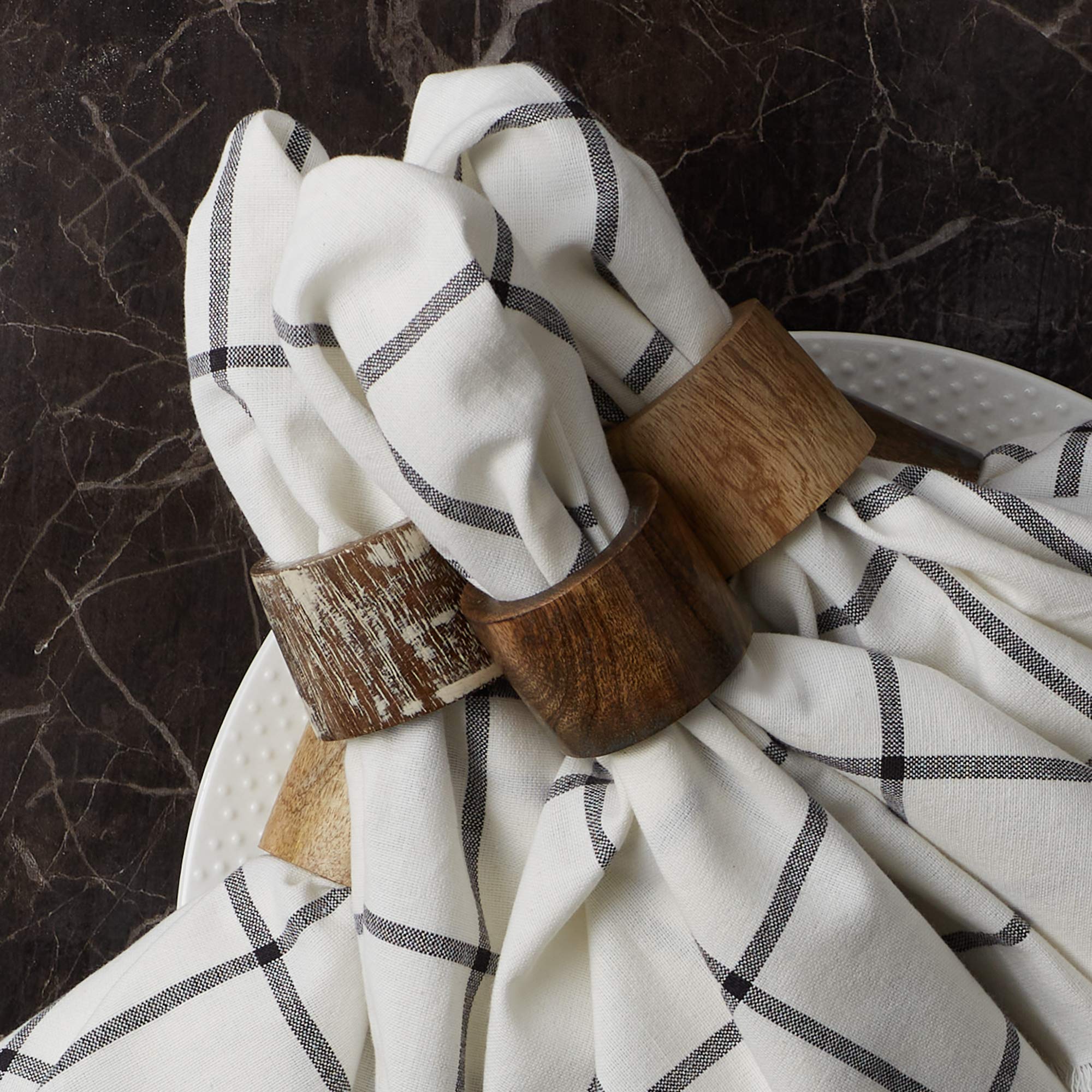 DII Basic Napkin Ring Collection, Decorative Rustic Farmhouse Style, Large Set, Black Rub Finish, 6 Piece - Image 7