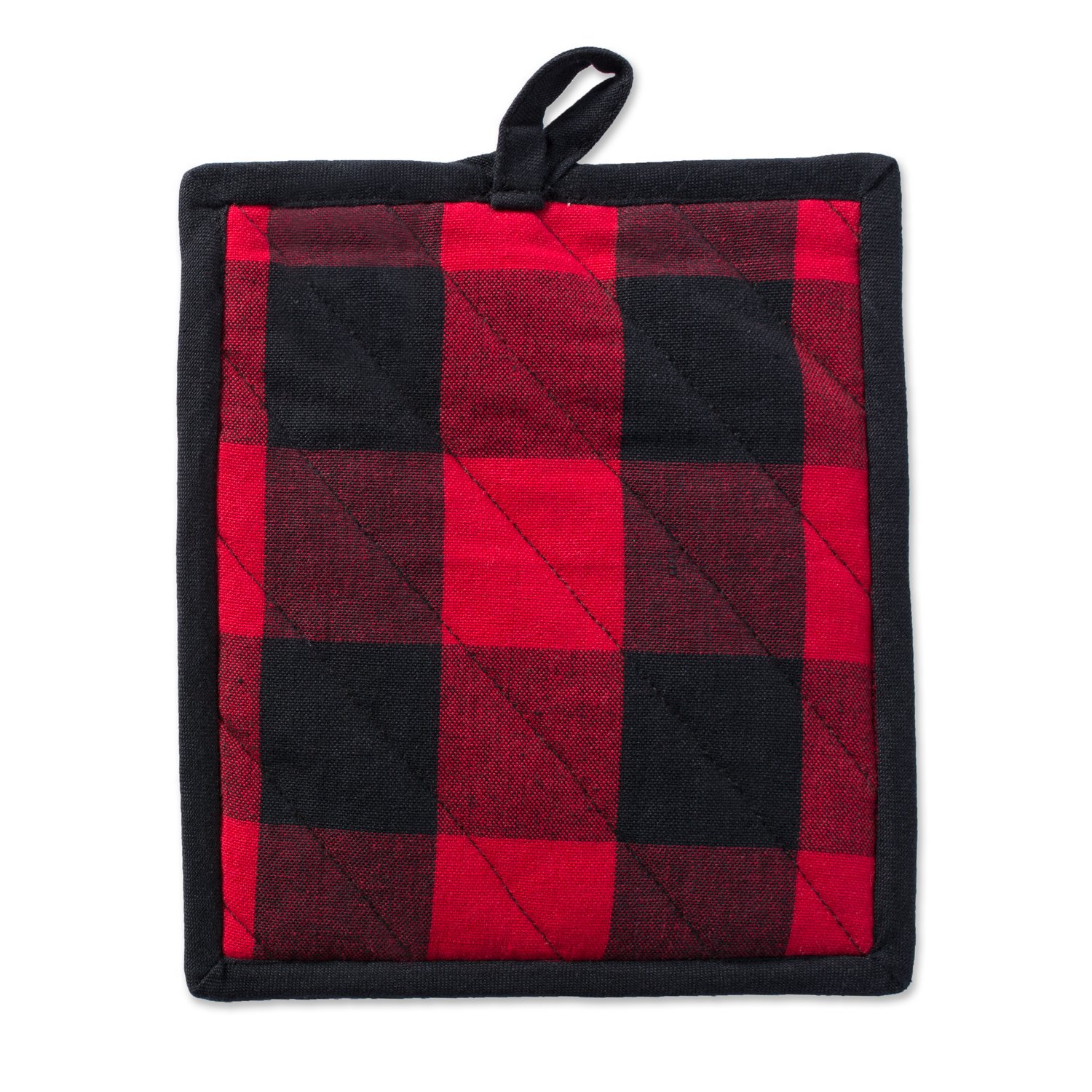 DII Buffalo Check Kitchen Collection, Classic Farmhouse Kitchen Set, Potholder, Red & Black, 2 Piece - Image 3