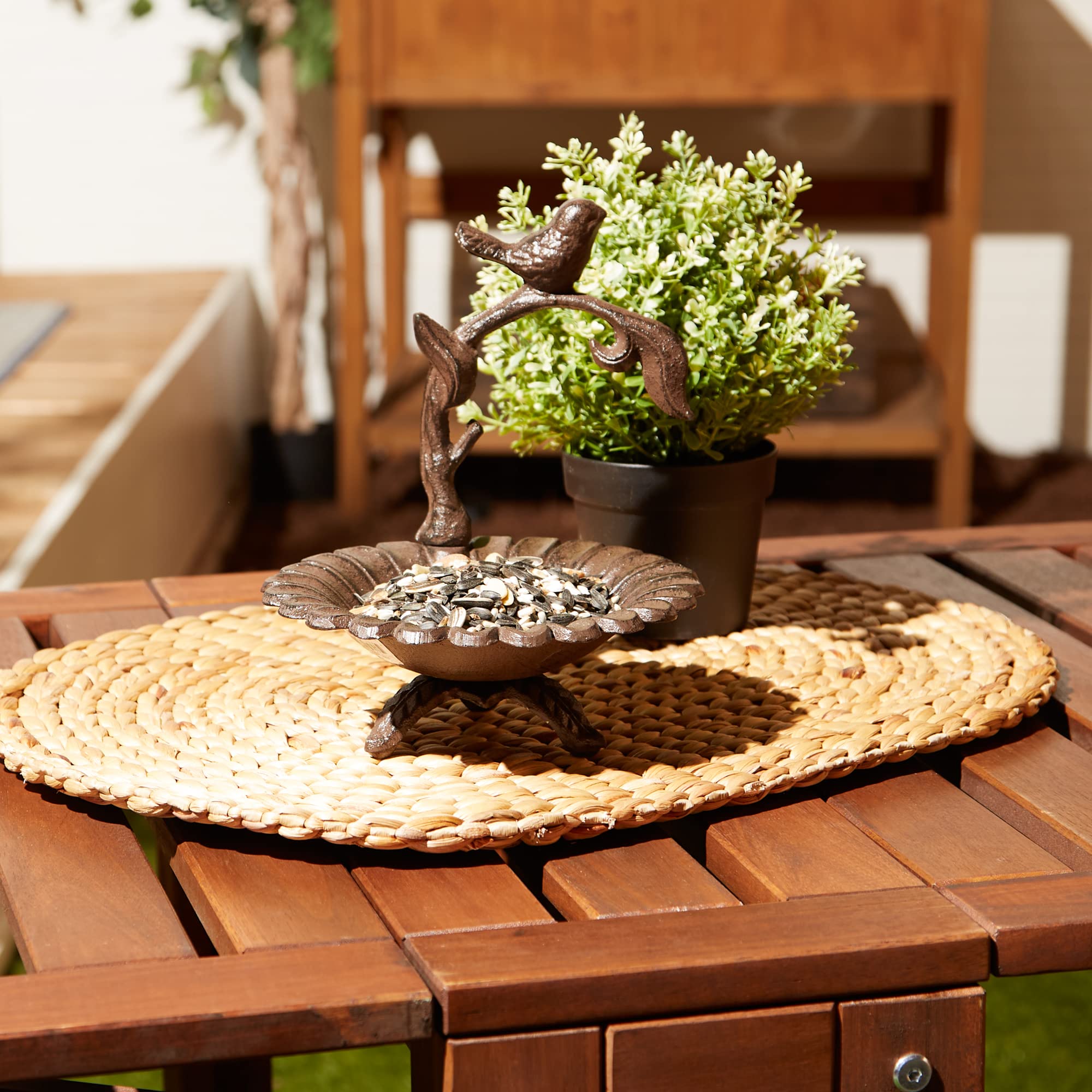 DII Cast Iron Collection Wall Mounted Birdfeeder, Sunflower, 7x7x8.3 - Image 4