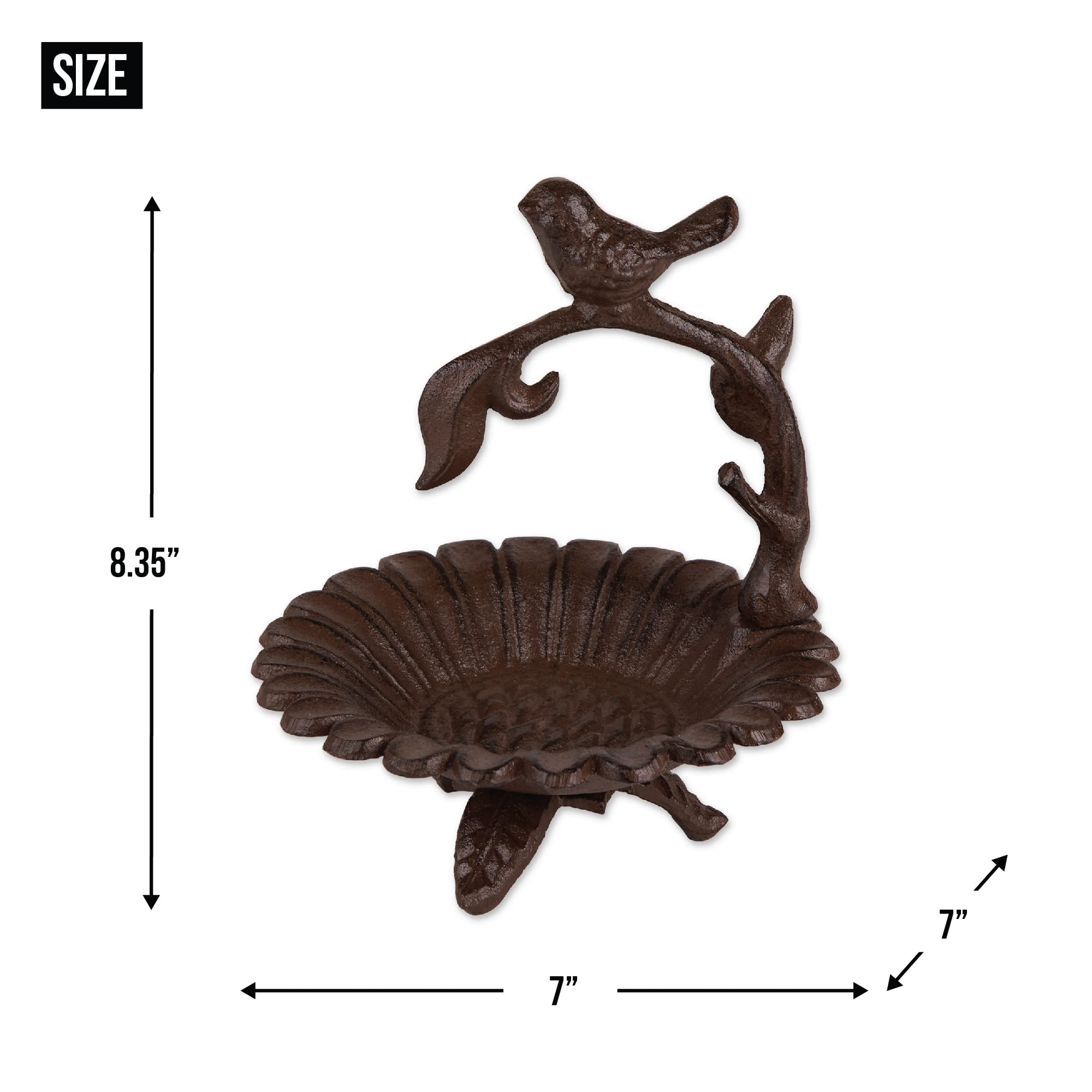 DII Cast Iron Collection Wall Mounted Birdfeeder, Sunflower, 7x7x8.3 - Image 6