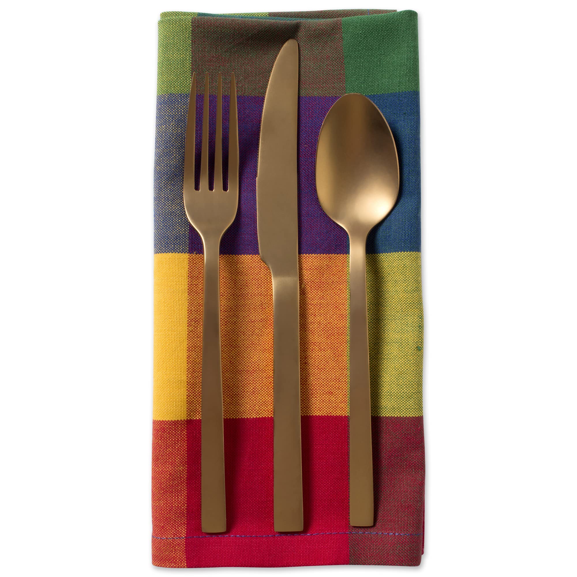 DII Checkered Tabletop Collection 100% Cotton, Machine Washable, Napkin Set, 20x20, Summer Check, 4 Piece - Image 3