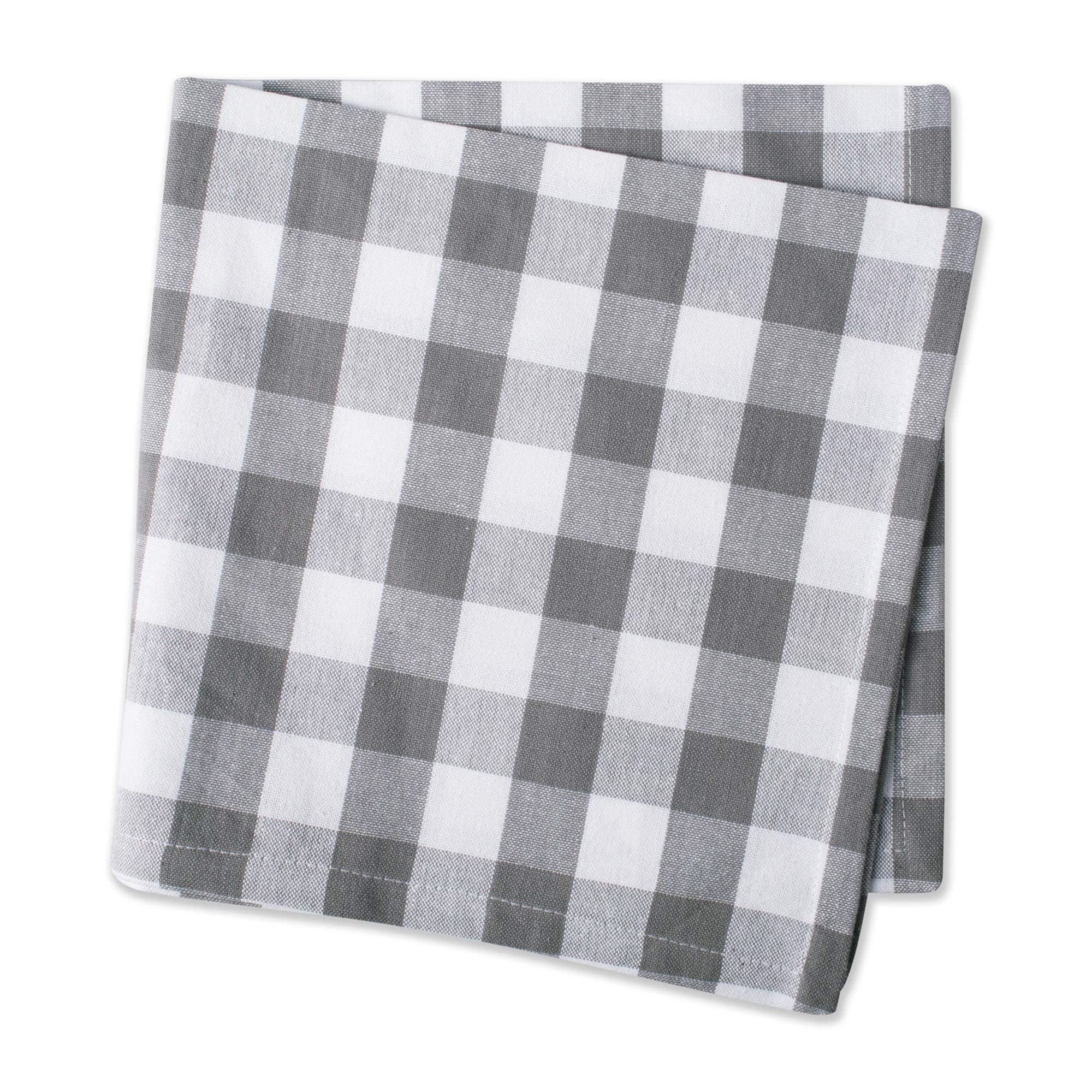 DII Checkered Tabletop Collection 100% Cotton, Machine Washable, Napkin Set, 20x20, Gray, 6 Piece - Image 4