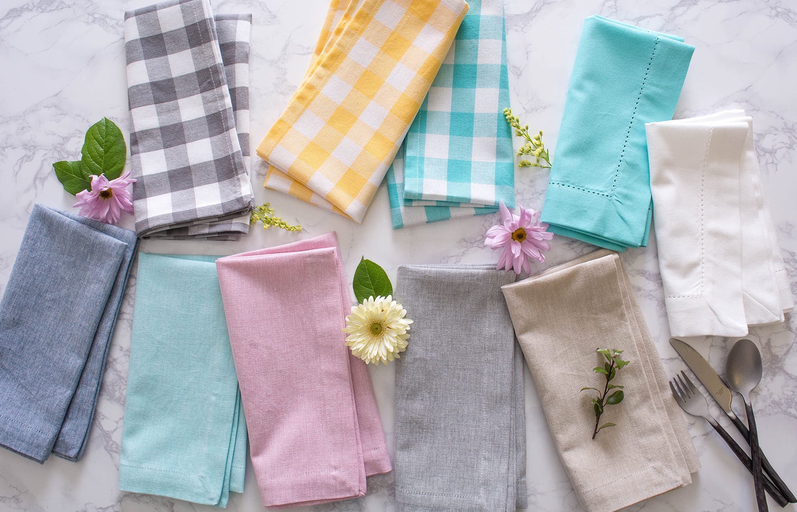 DII Checkered Tabletop Collection 100% Cotton, Machine Washable, Napkin Set, 20x20, Gray, 6 Piece - Image 8