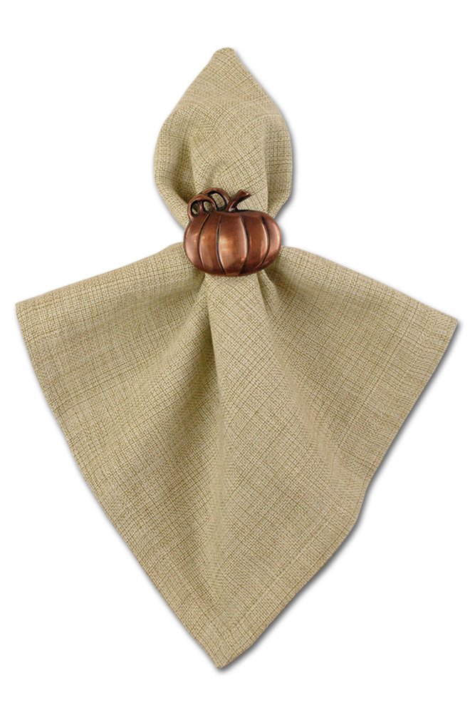 DII Christmas Thanksgiving Holiday Tabletop Décor Collection Decorative Napkin Ring Holder Set, 2" Diameter, Rustic Harvest Pumpkin, 6 Piece - Image 11