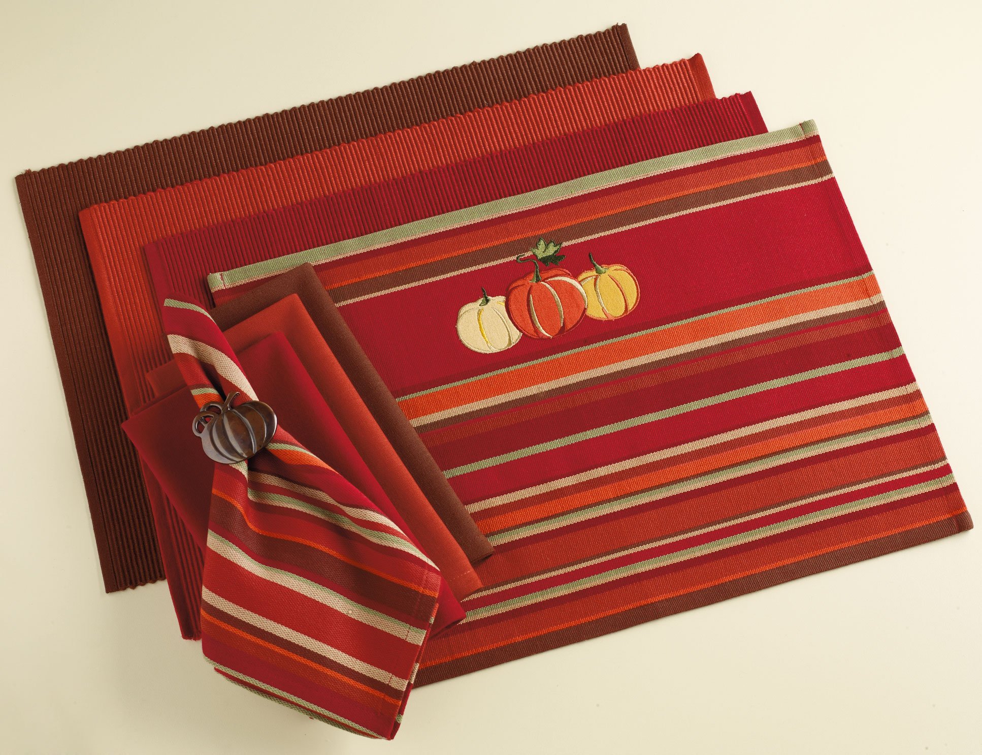 DII Christmas Thanksgiving Holiday Tabletop Décor Collection Decorative Napkin Ring Holder Set, 2" Diameter, Rustic Harvest Pumpkin, 6 Piece - Image 13