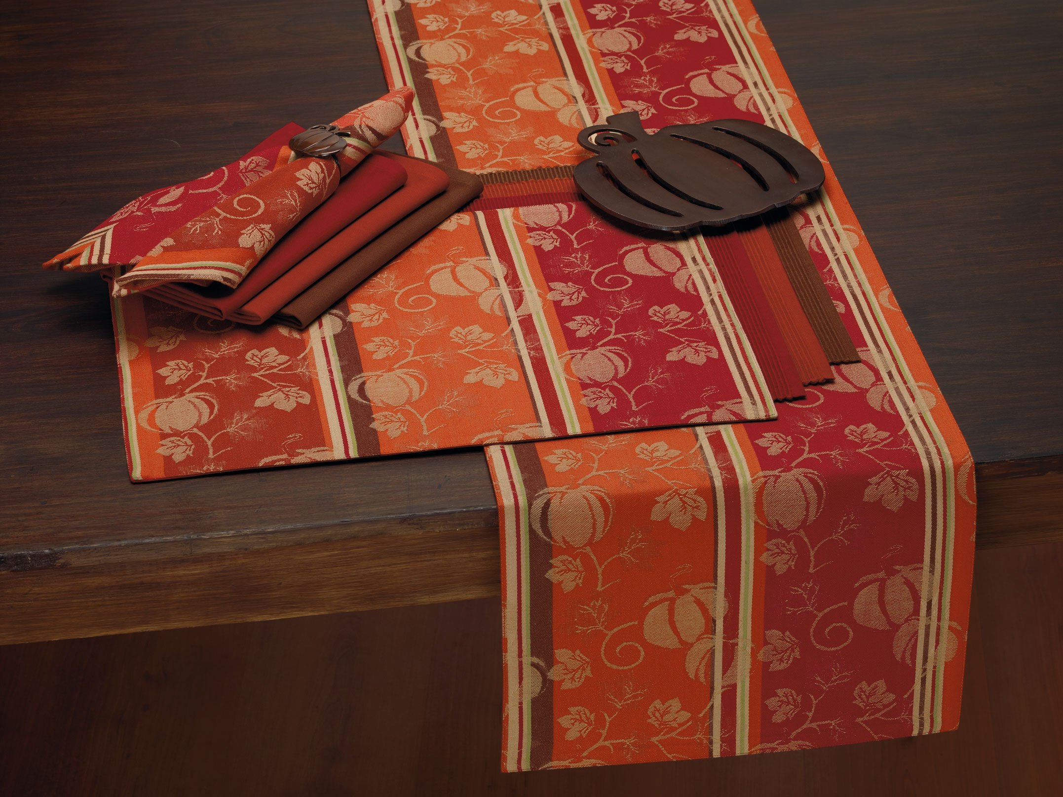 DII Christmas Thanksgiving Holiday Tabletop Décor Collection Decorative Napkin Ring Holder Set, 2" Diameter, Rustic Harvest Pumpkin, 6 Piece - Image 14