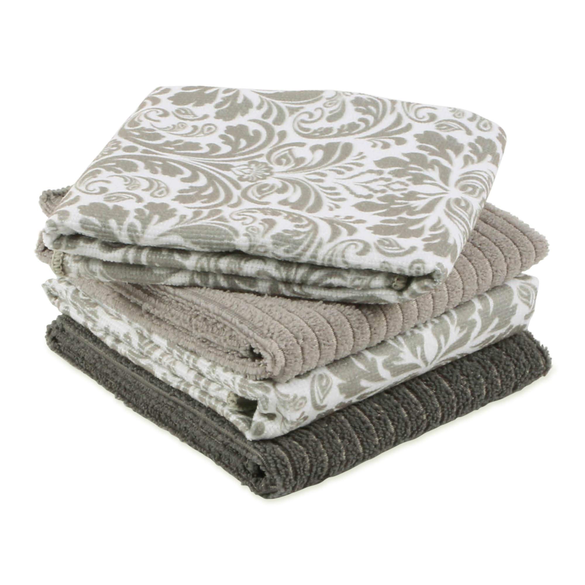 DII Cleaning Collection Multi-Purpose Microfiber, Gray Damask, Dishtowel Set - Image 9