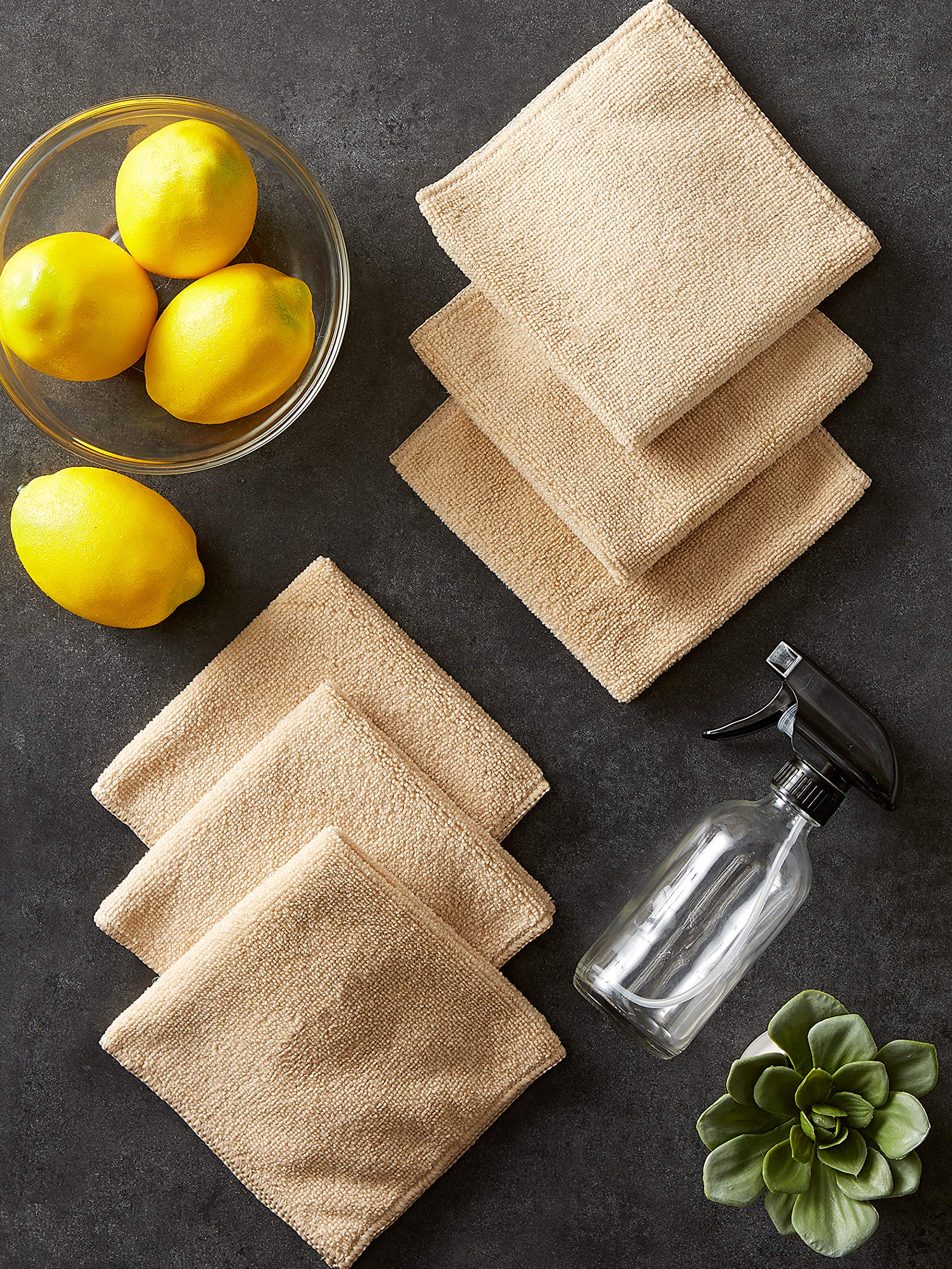 DII Cleaning Collection Soft Highly Absorbent Microfiber, Dishcloth Set, 12x12, Taupe, 6 Piece - Image 7