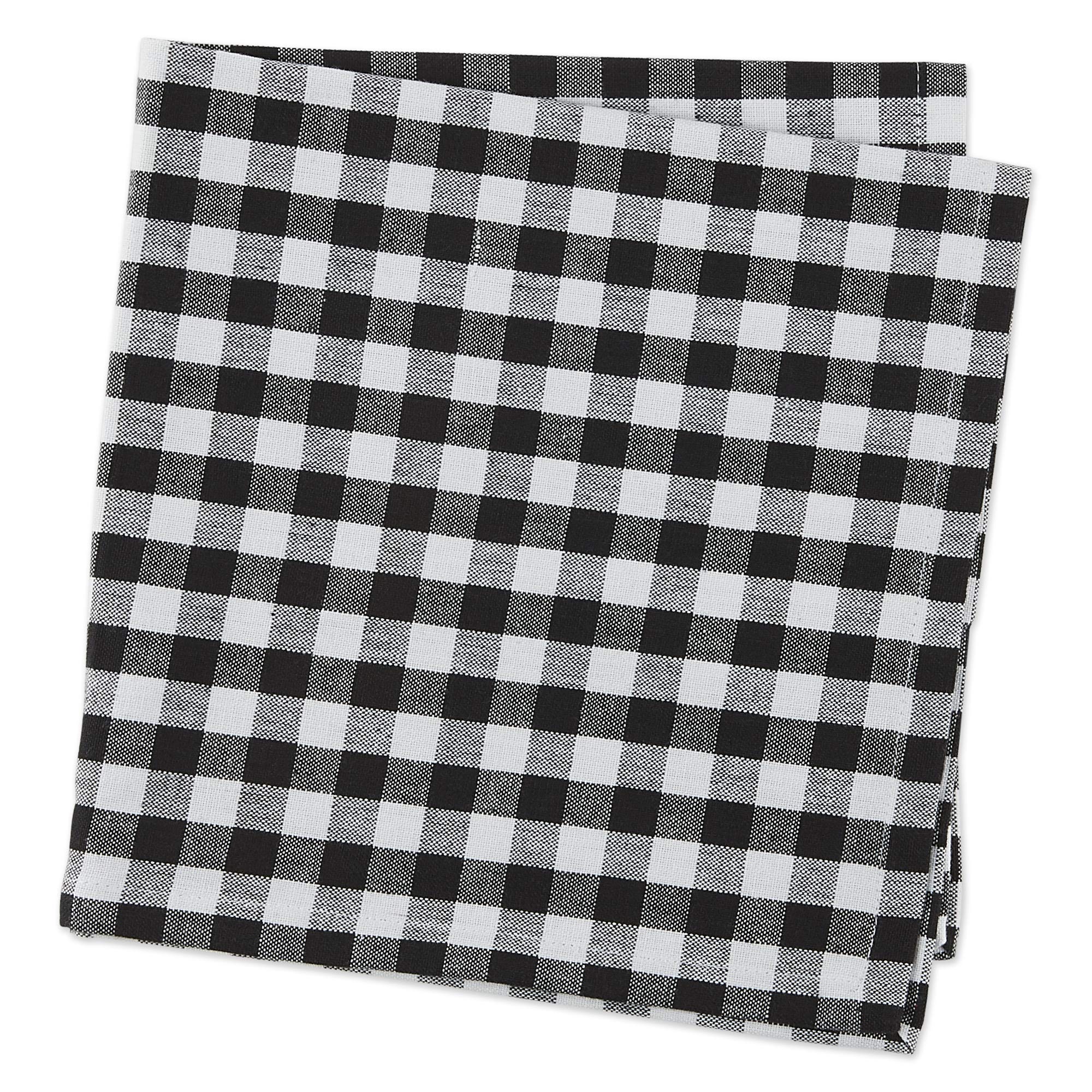DII Cotton Napkin Set Machine Washable Everyday Basic, 20x20, Black & White Gingham, 4 Count - Image 4