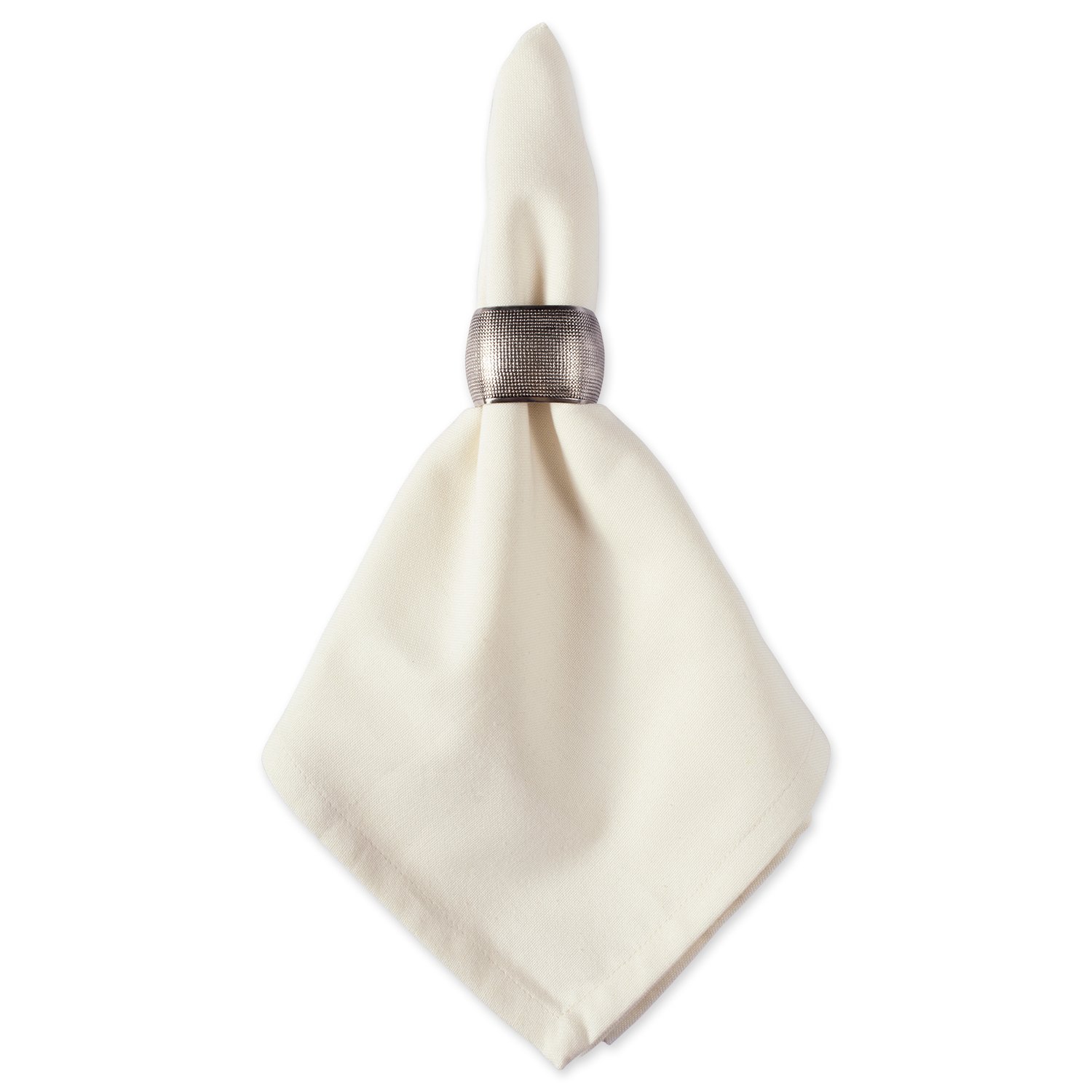 DII Decorative Assorted Silver Napkin Ring Set, One Size, Silver Textured Square, 6 Count - Image 4