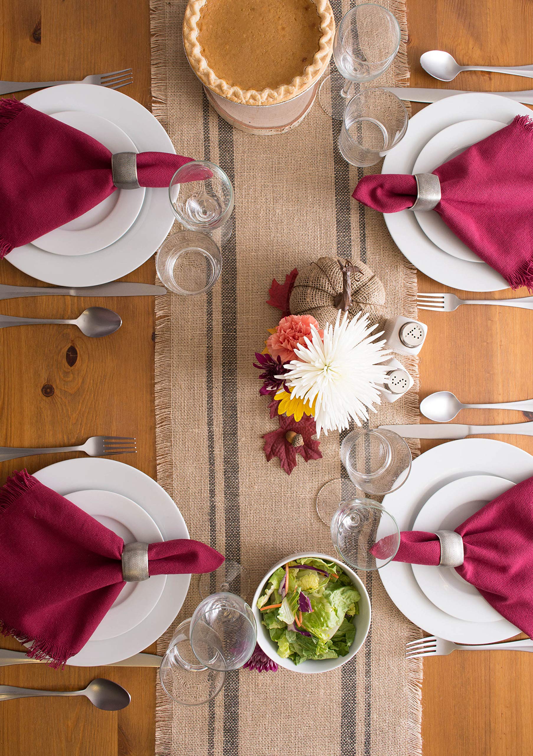 DII Decorative Assorted Silver Napkin Ring Set, One Size, Silver Textured Square, 6 Count - Image 7