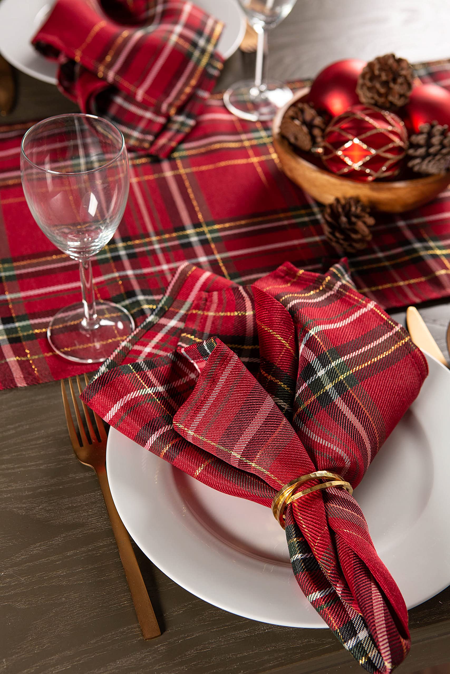 DII Decorative Basic Intertwined Napkin Ring Set, Gold, 6 Count - Image 3