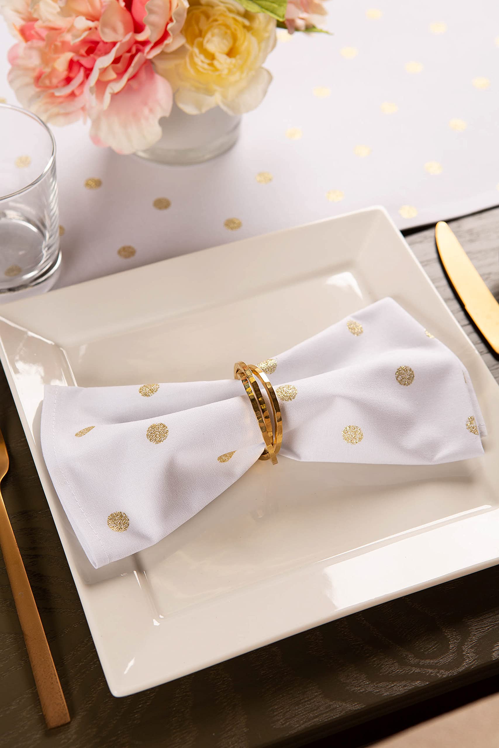 DII Decorative Basic Intertwined Napkin Ring Set, Gold, 6 Count - Image 4