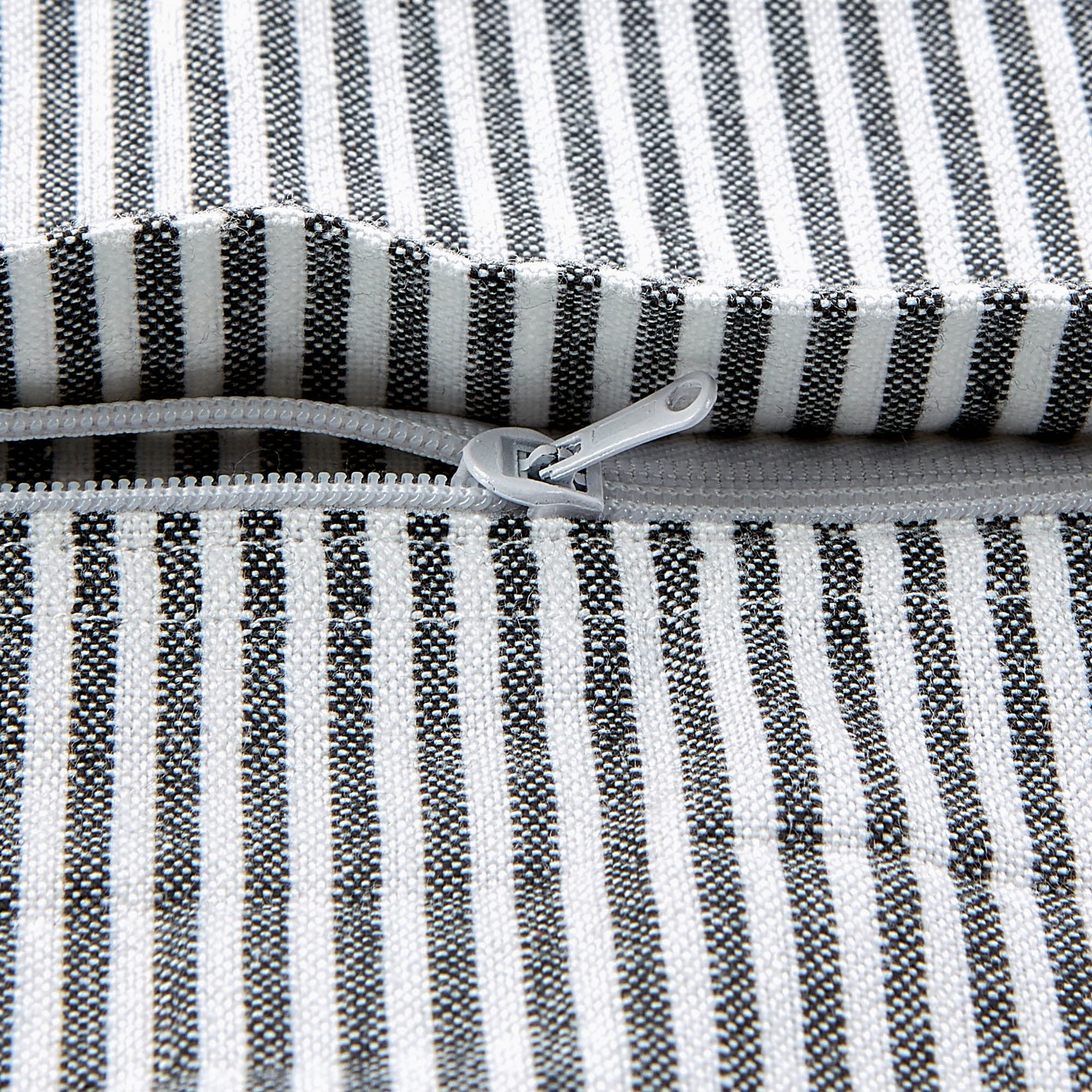 DII Decorative Square Throw Pillow Cover Collection Cotton, Machine Washable, Hidden Zipper, 18x18, Black Assorted, 4 Piece - Image 3