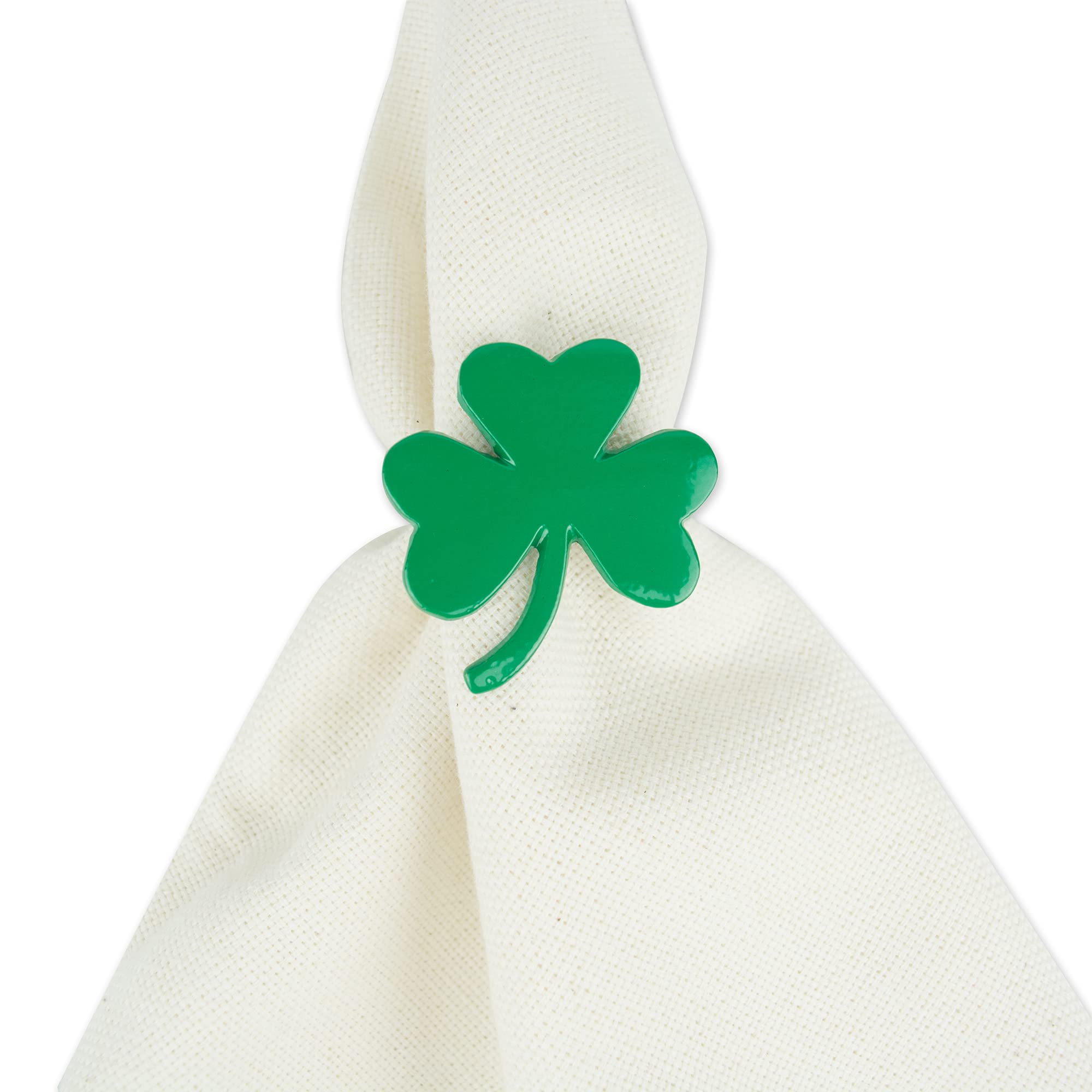 DII Decorative Unique Novelty Napkin Ring Set, St. Patrick's Shamrock, 6 Count - Image 3