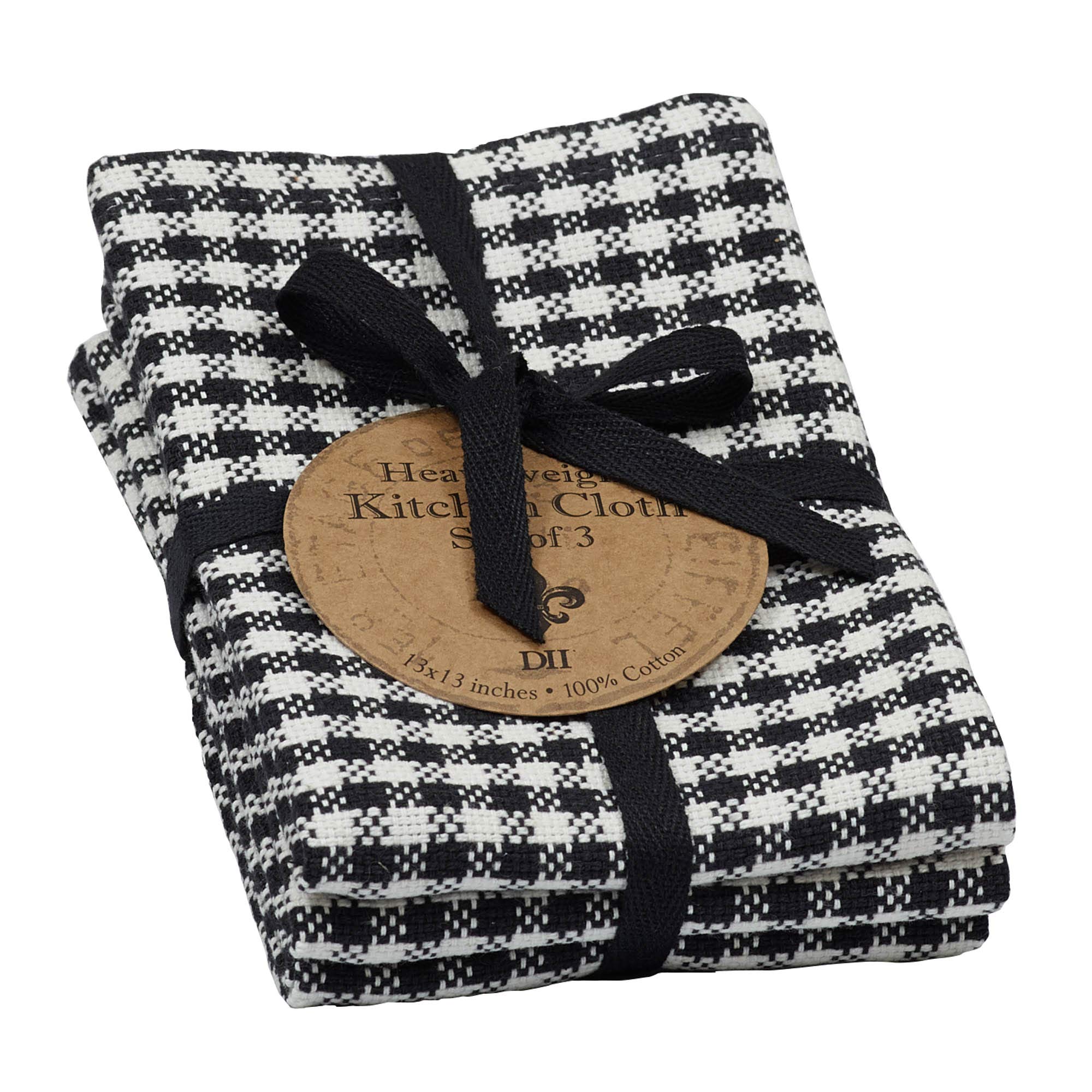 DII French Check Kitchen Collection Decorative Oversized Cotton Dishtowels, Assorted Set, Black, 6 Piece - Image 12