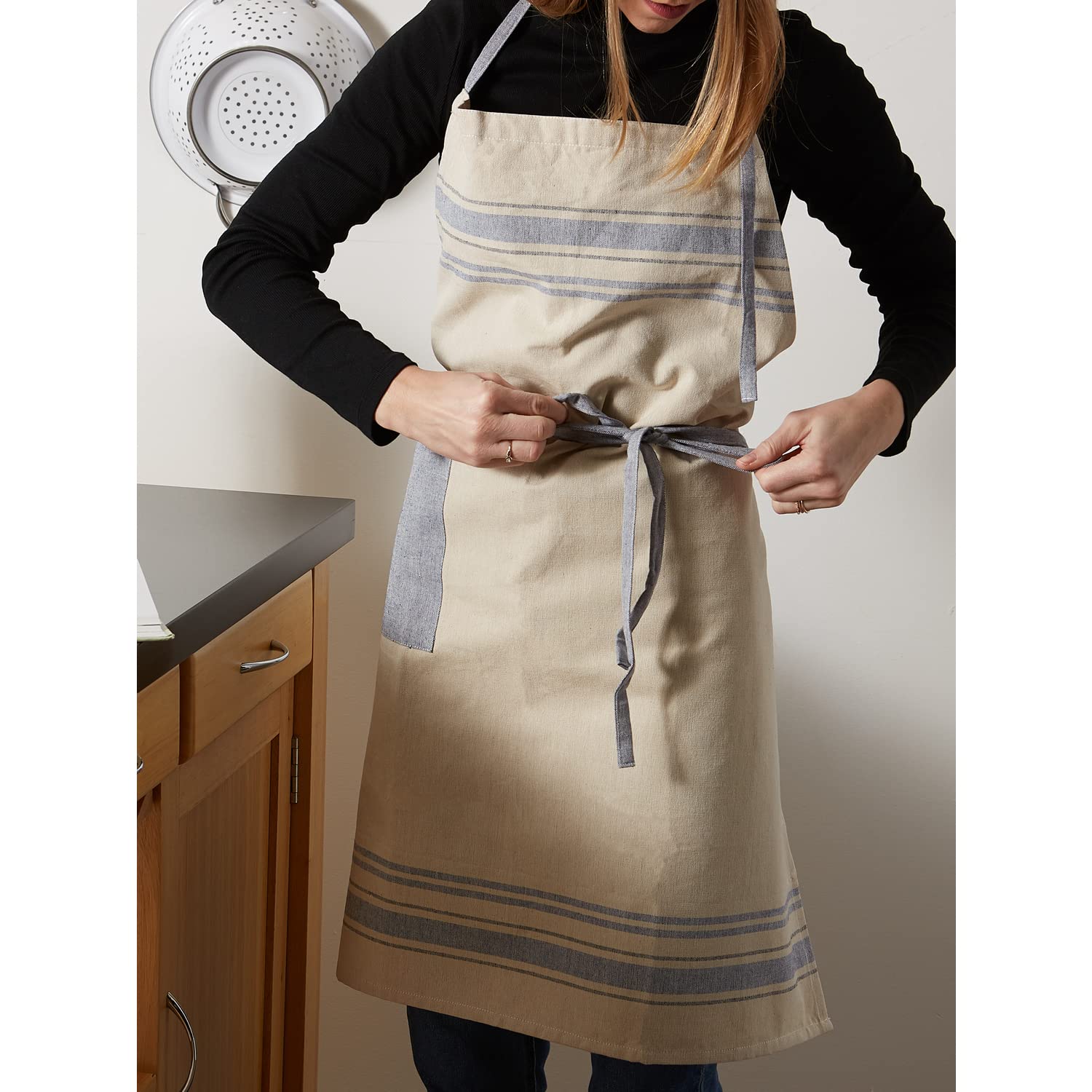 DII French Stripe, Kitchen Collection, Chef Apron, Nautical Blue - Image 7