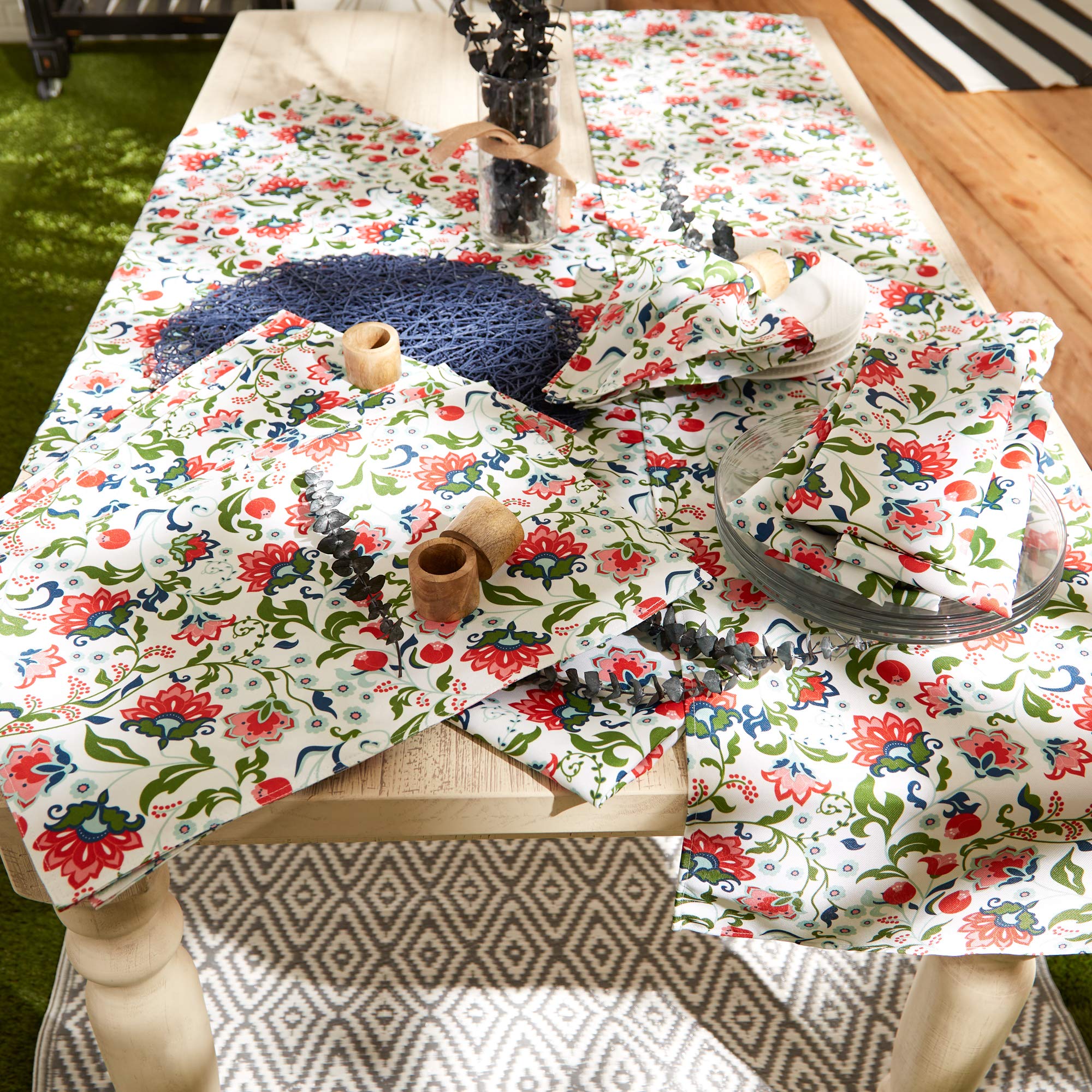 DII Garden Inspired Outdoor Zippered Tabletop Collection, Water Resistant, Tablecloth, 60 x 84, Floral - Image 6