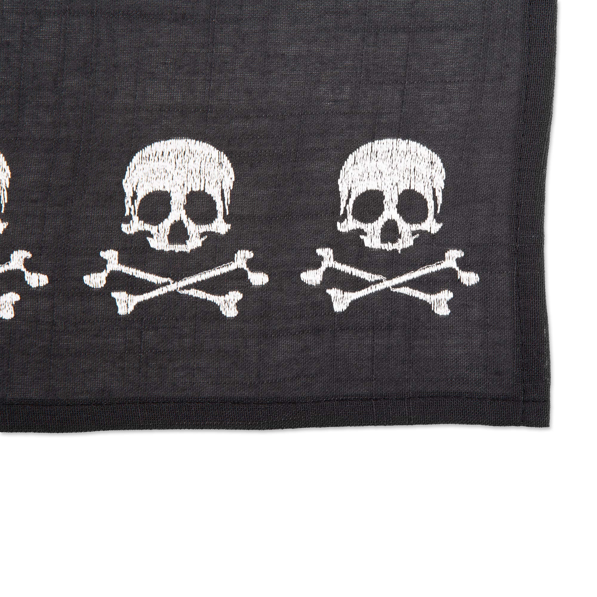 DII Halloween Party Tabletop Decor, Reusable & Machine Washable Cotton Fabric, Placemat Set, 13x19, Skull & Bones, 4 Piece - Image 3