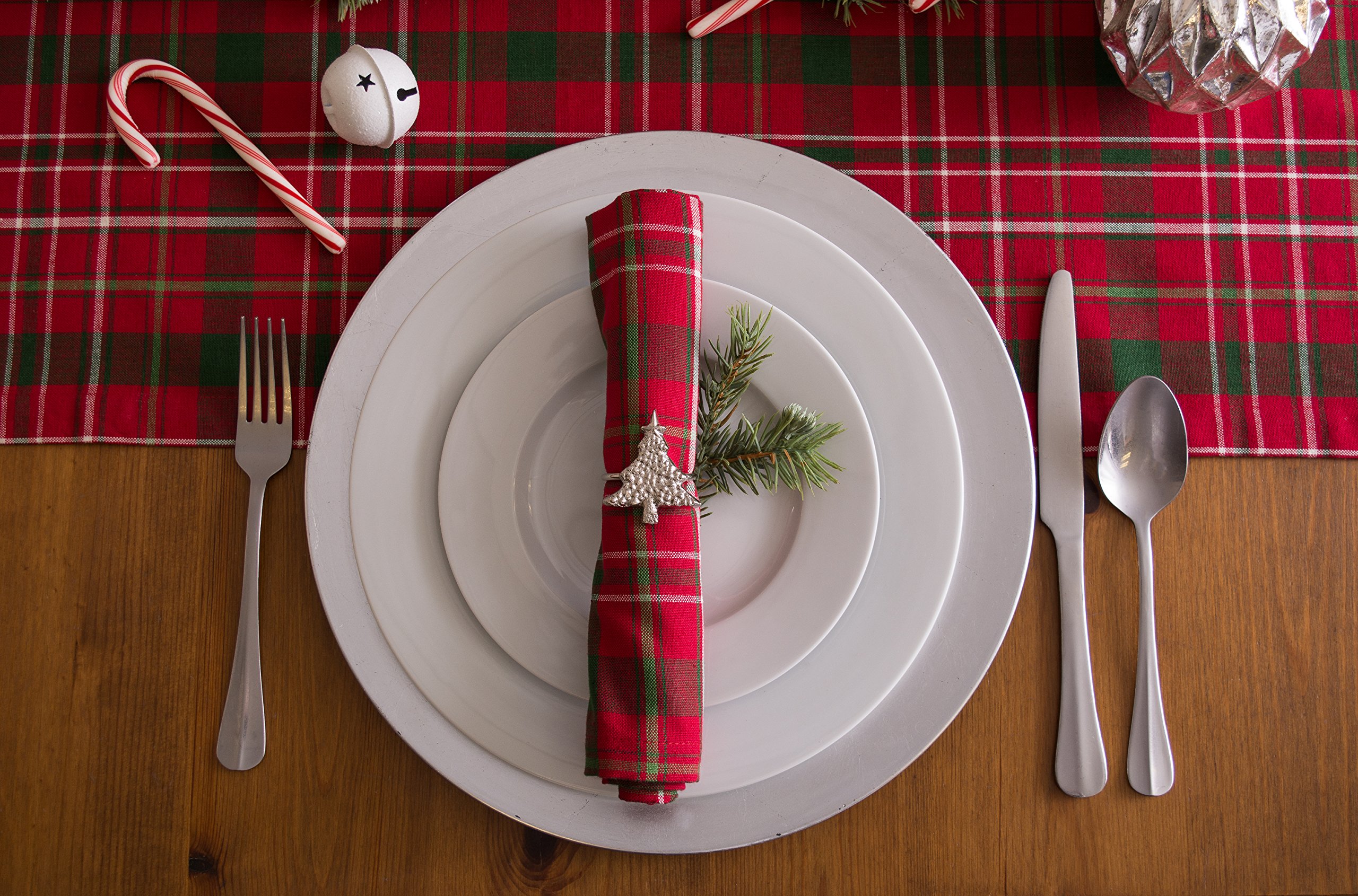 DII Holiday Dining Table Linen Collection Tartan Holly Plaid, Christmas Table Runner, 14x108, Red & Green - Image 7