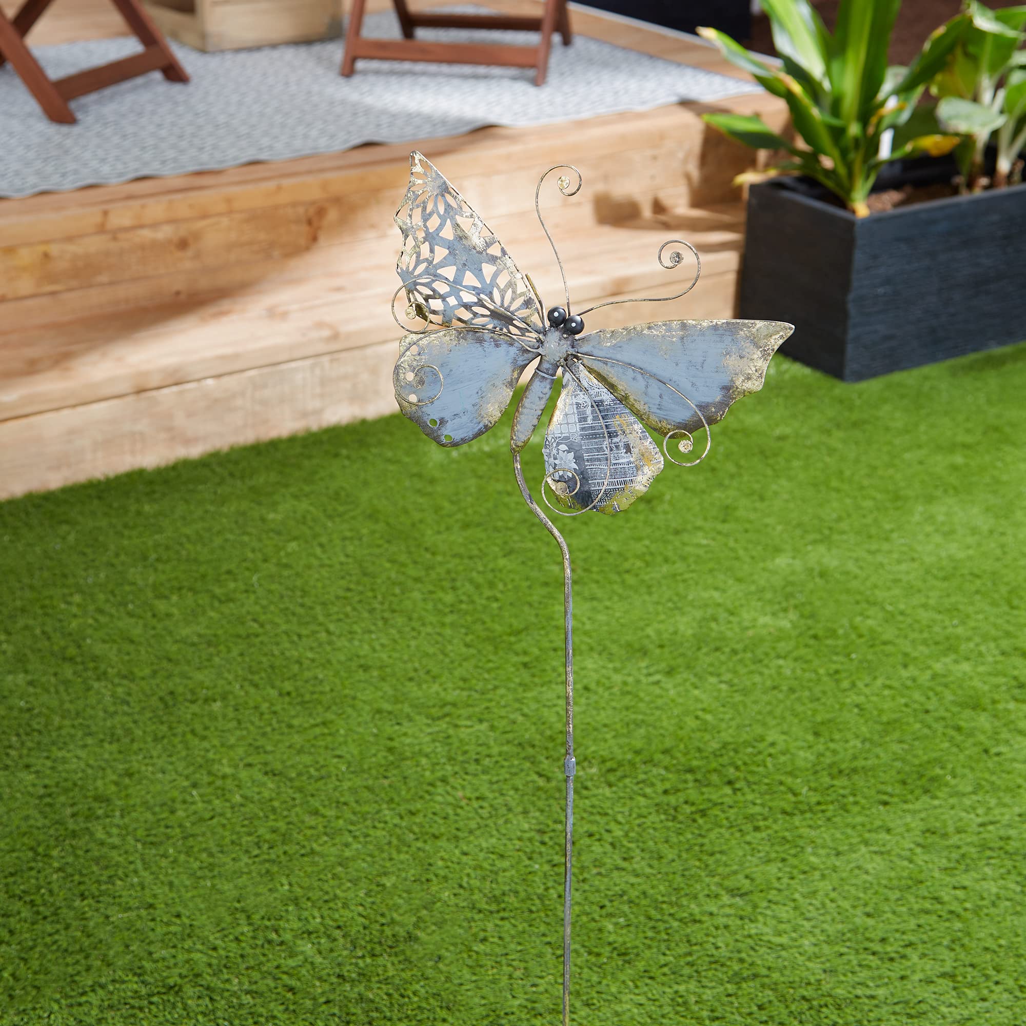 DII Iron Garden Stake Collection 3-Dimensional, Mixed Media, Butterfly, Medium - Image 5
