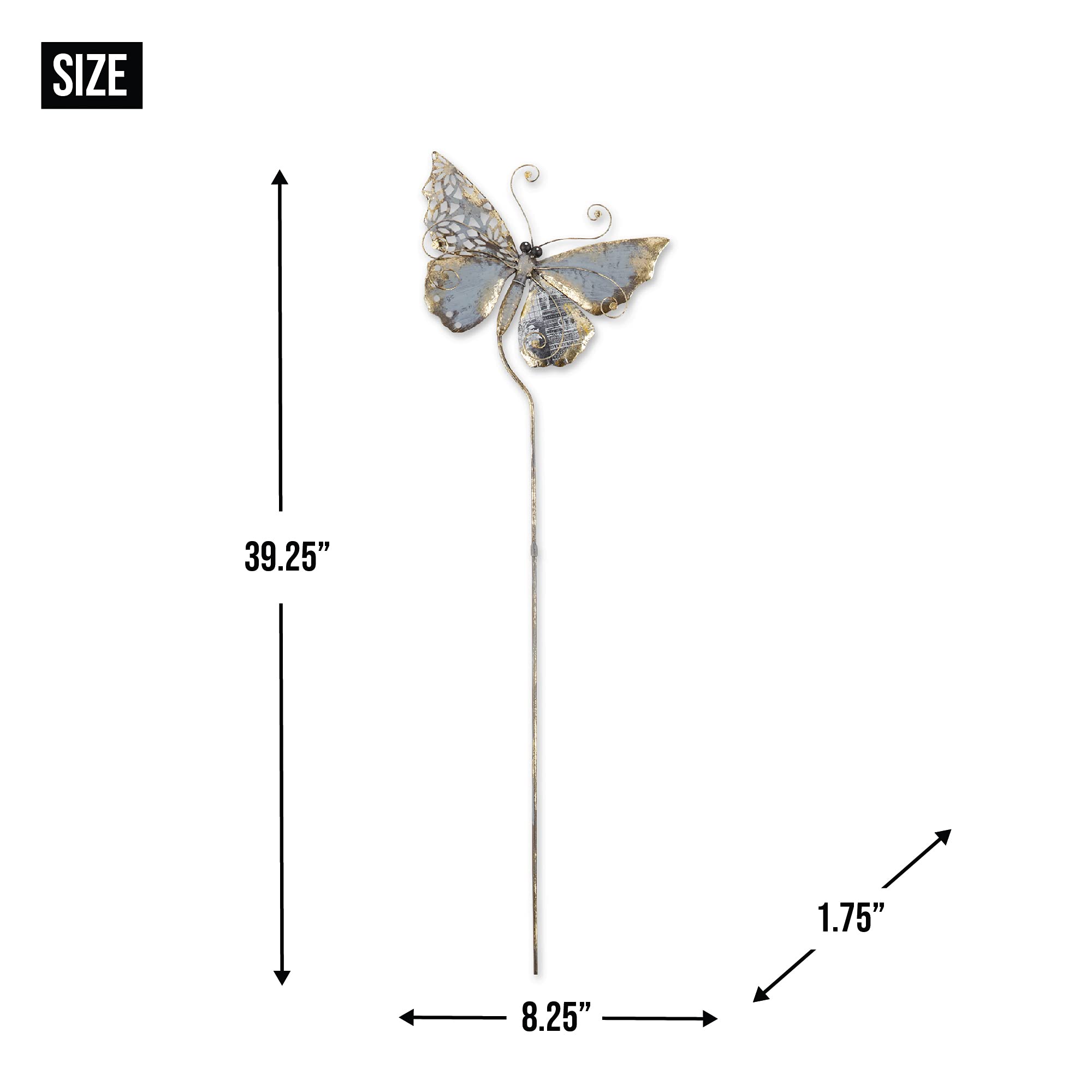 DII Iron Garden Stake Collection 3-Dimensional, Mixed Media, Butterfly, Medium - Image 7