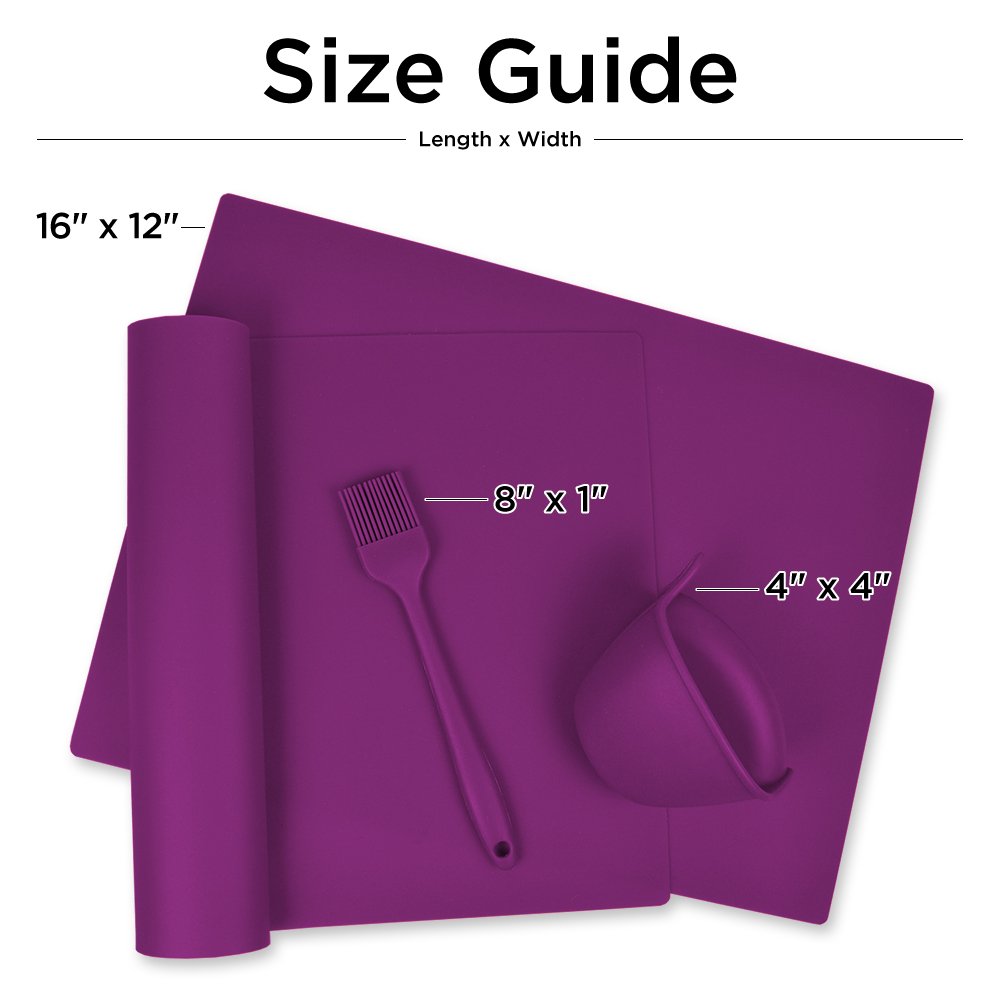 DII Kitchen Millennium 4-Piece Heat Resistant Seamless Non Stick Dishwasher Safe BPA Free Silicone DII Kitchen Baking Set, Red - Image 4