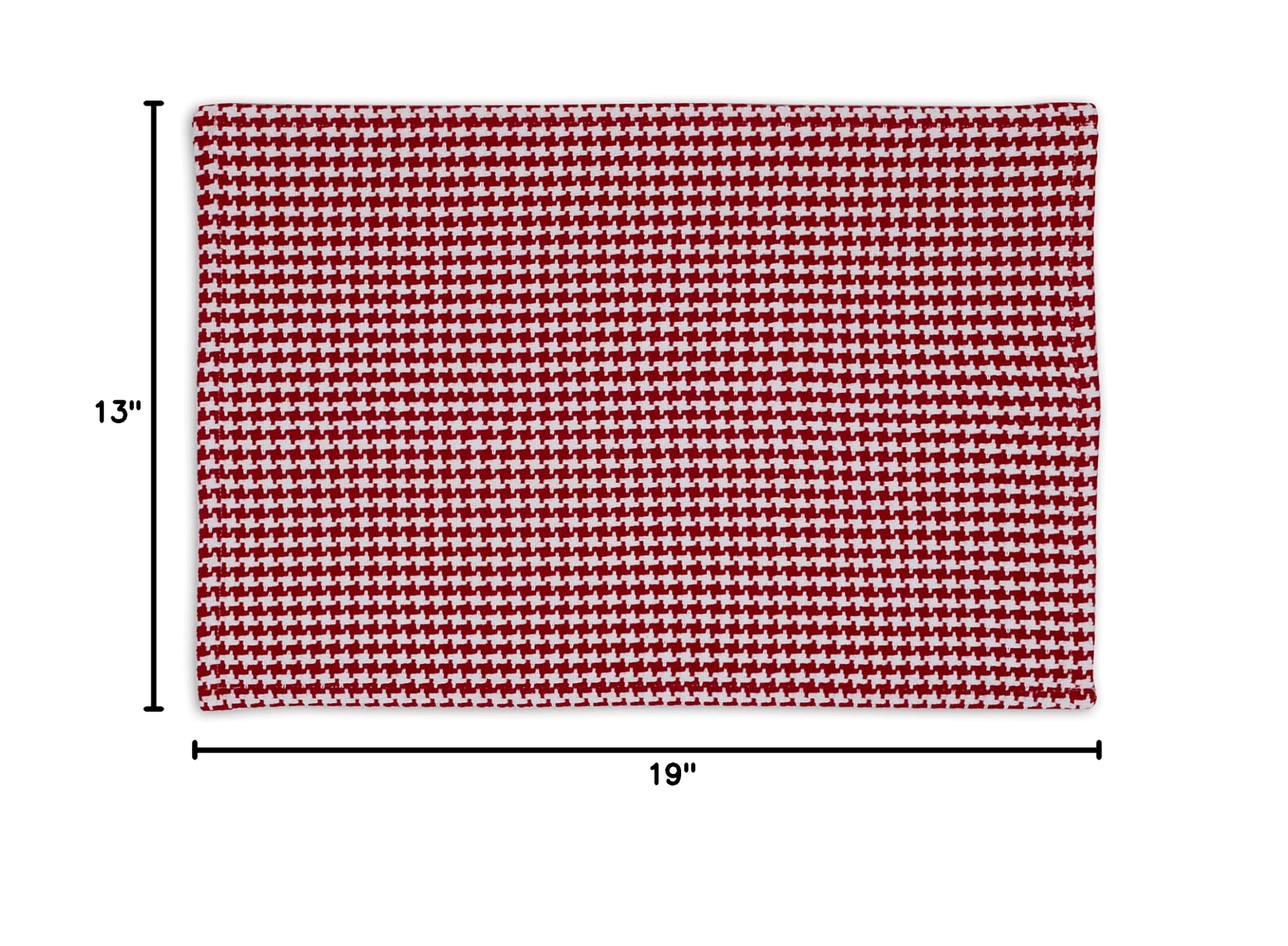 DII Merry Merry Collection Kitchen, Placemat Set, 13x19, Tango Houndstooth 6 Piece - Image 6