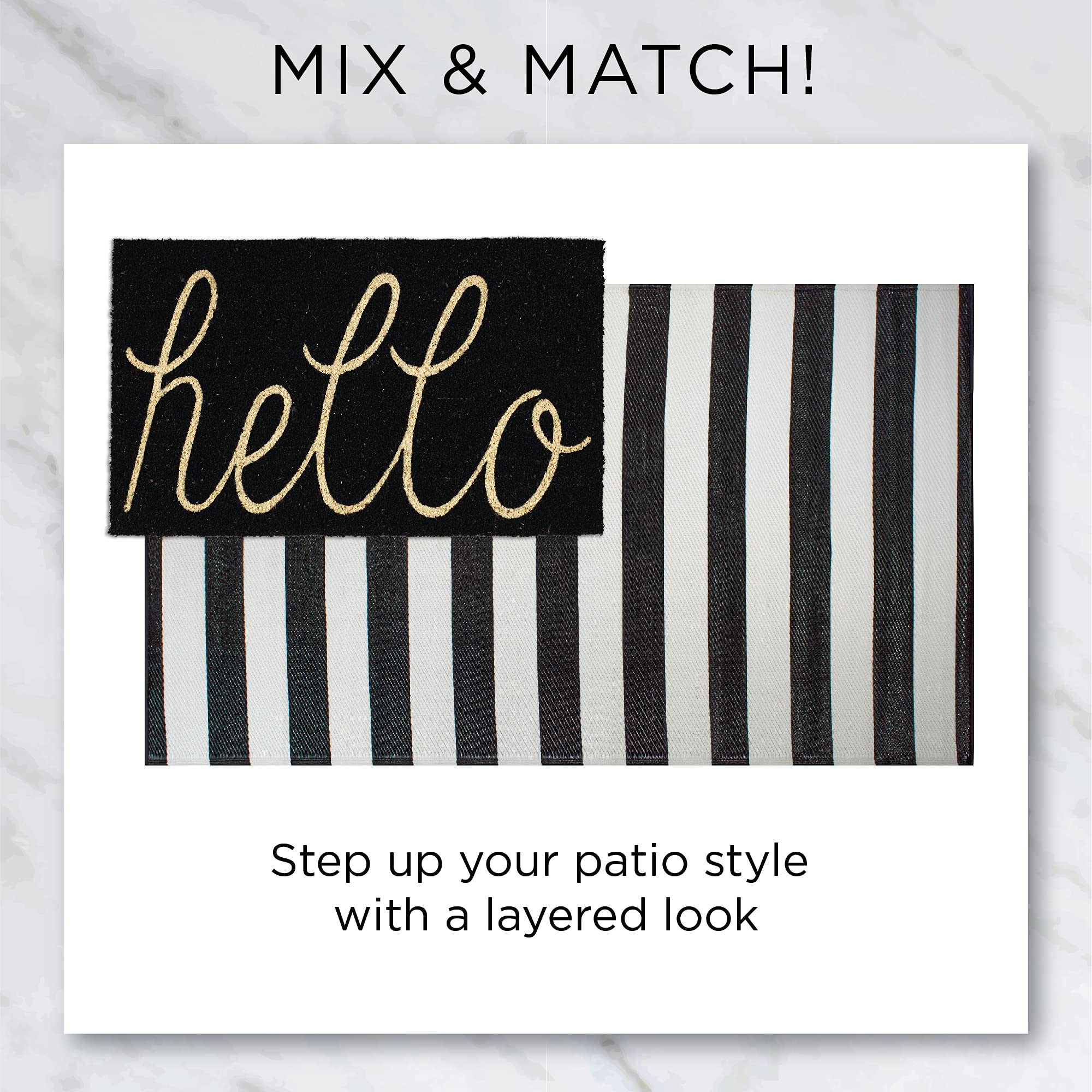 DII Natural Coir Front Door Mat Outdoor Collection, Decorative Checkered Doormat with Heavy Duty PVC Backing, 17x29, Buffalo Check Welcome - Image 8