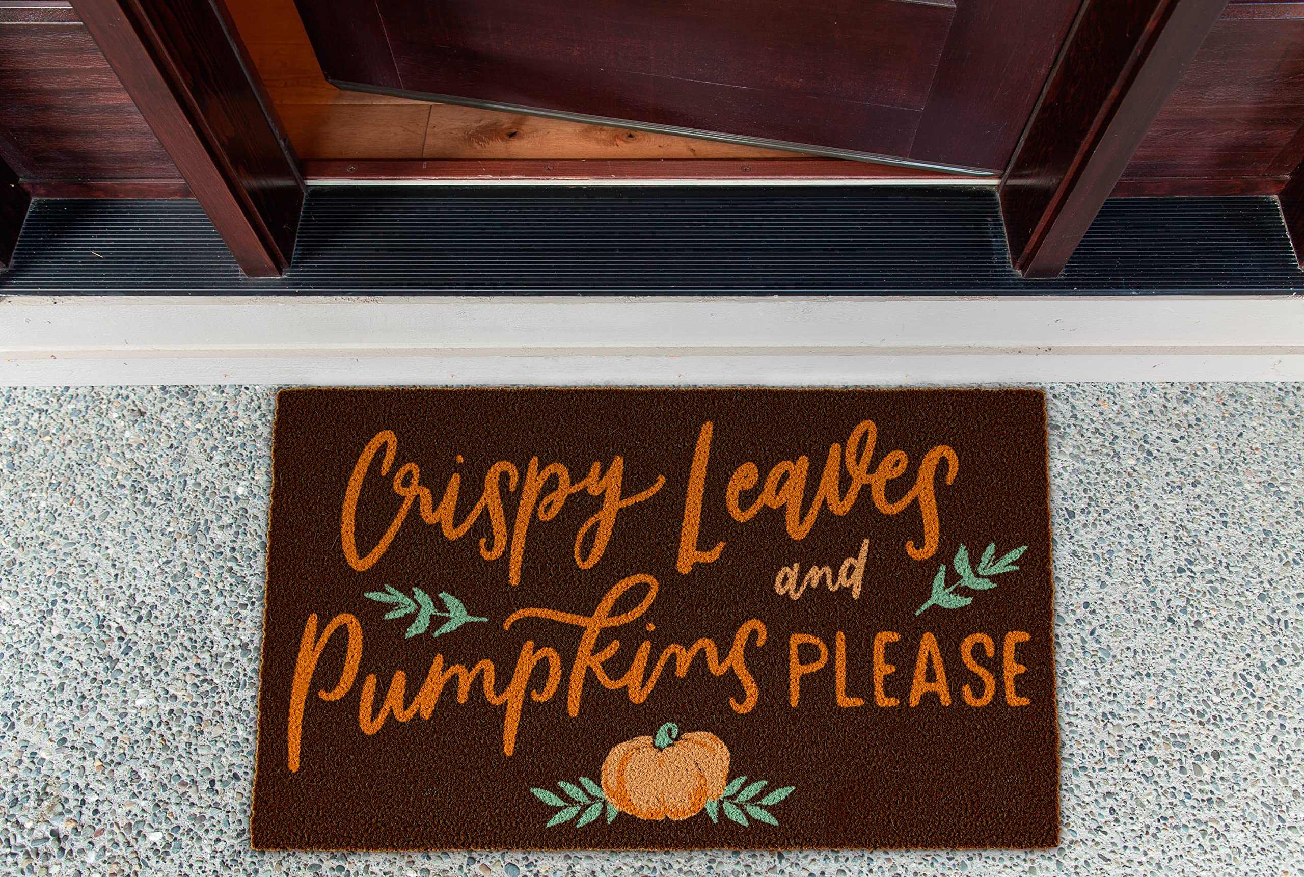 DII Natural Coir Outdoor Doormat, Fall & Thanksgiving Seasonal Mat, 17x29, Pumpkins Please - Image 5