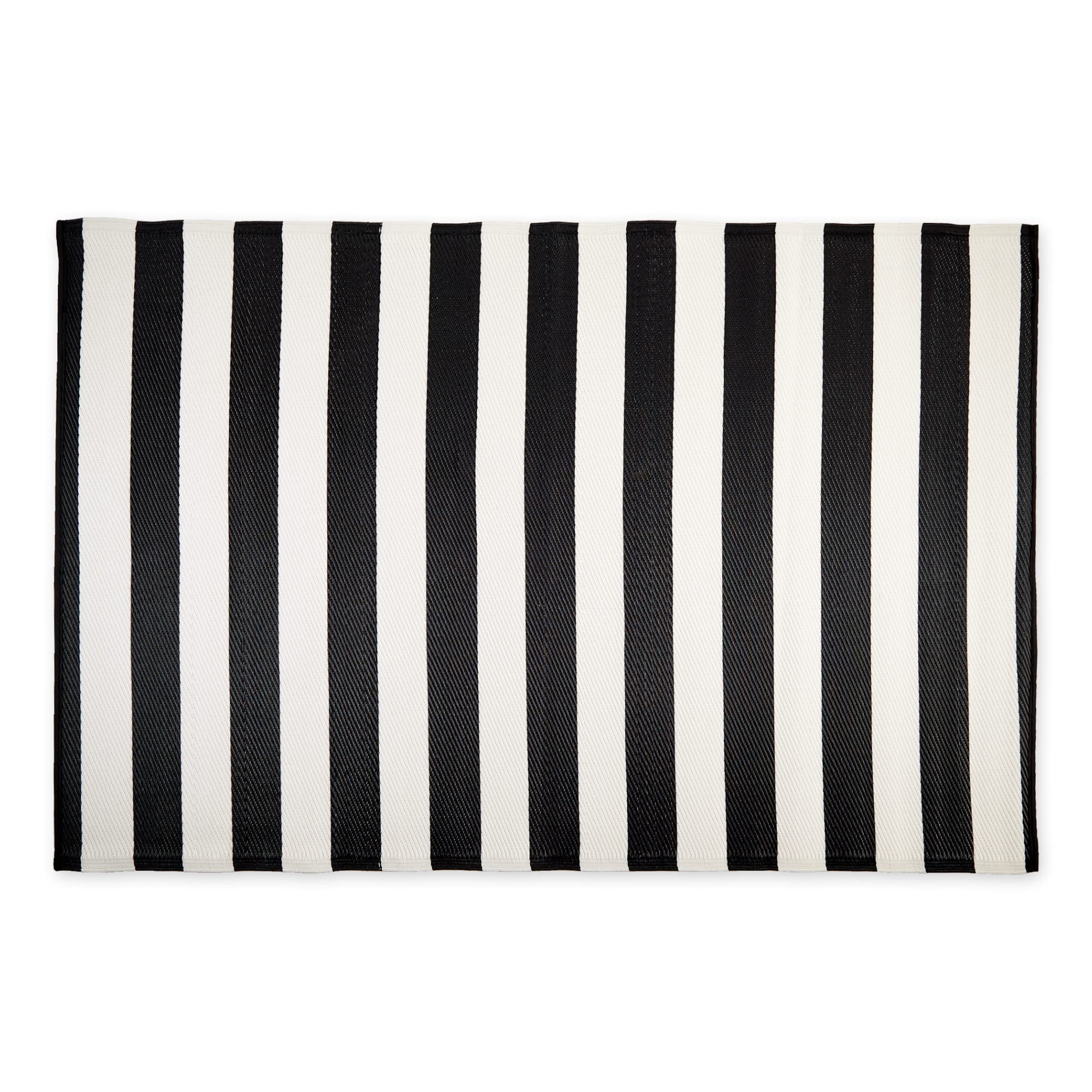 DII Outdoor Rug Collection Reversible Woven Polypropylene Plastic Straw Mat, 4x6-Feet, Black & White - Image 4