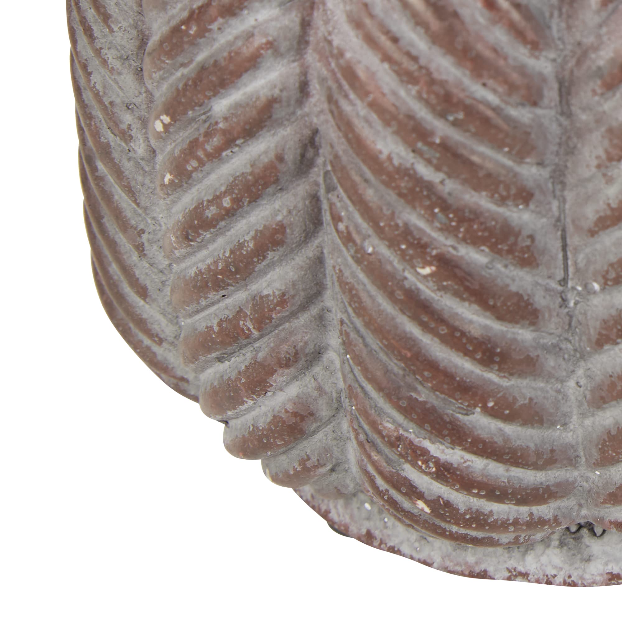 DII Planter Pot Collection Distressed/Weathered Indoor & Outdoor Cement, for Plants or Flowers, Small 5x4.25/Large 7.5x6.25, Deco Leaf, 2 Piece - Image 3